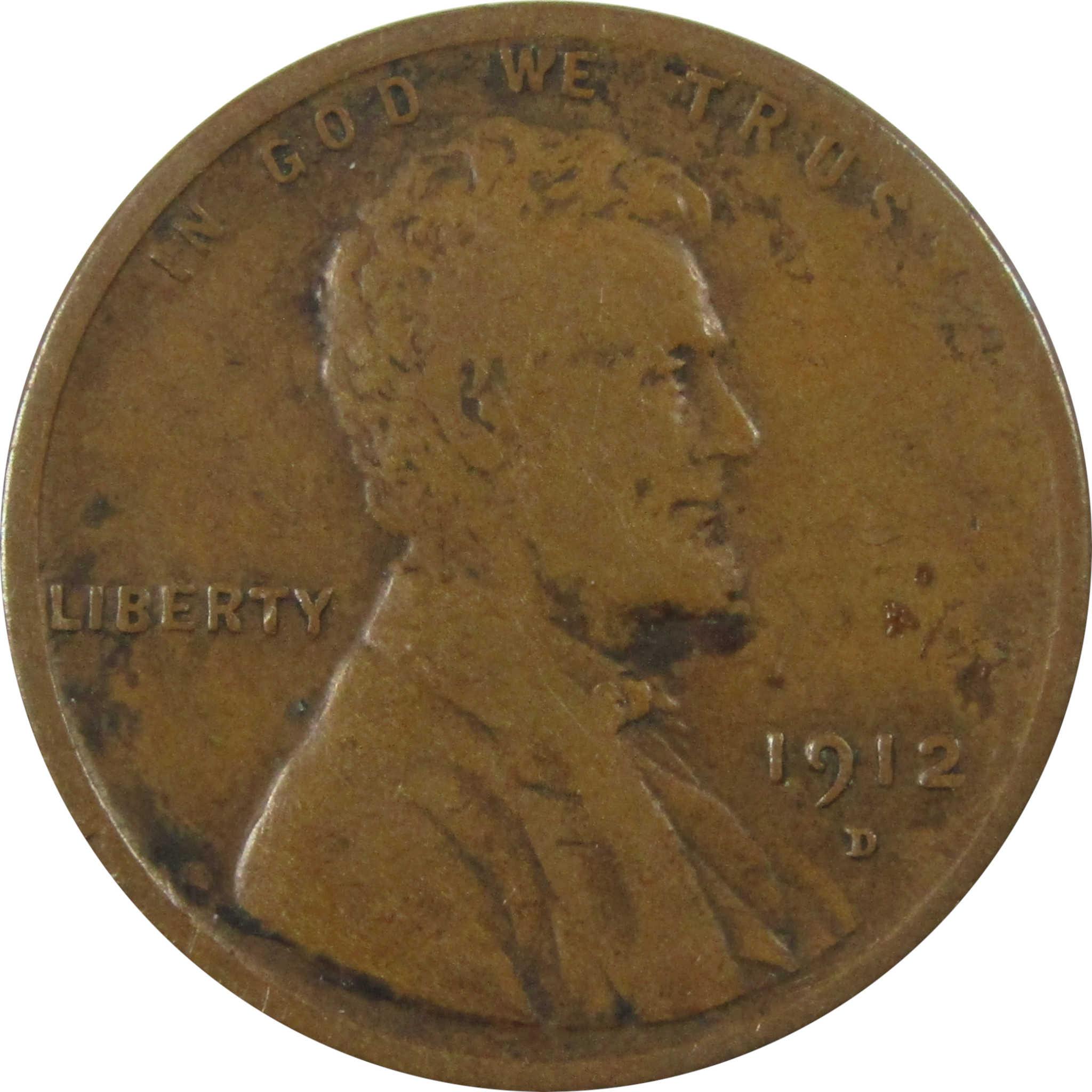 1912 D Lincoln Wheat Cent VF Very Fine Details Penny SKU:I25694
