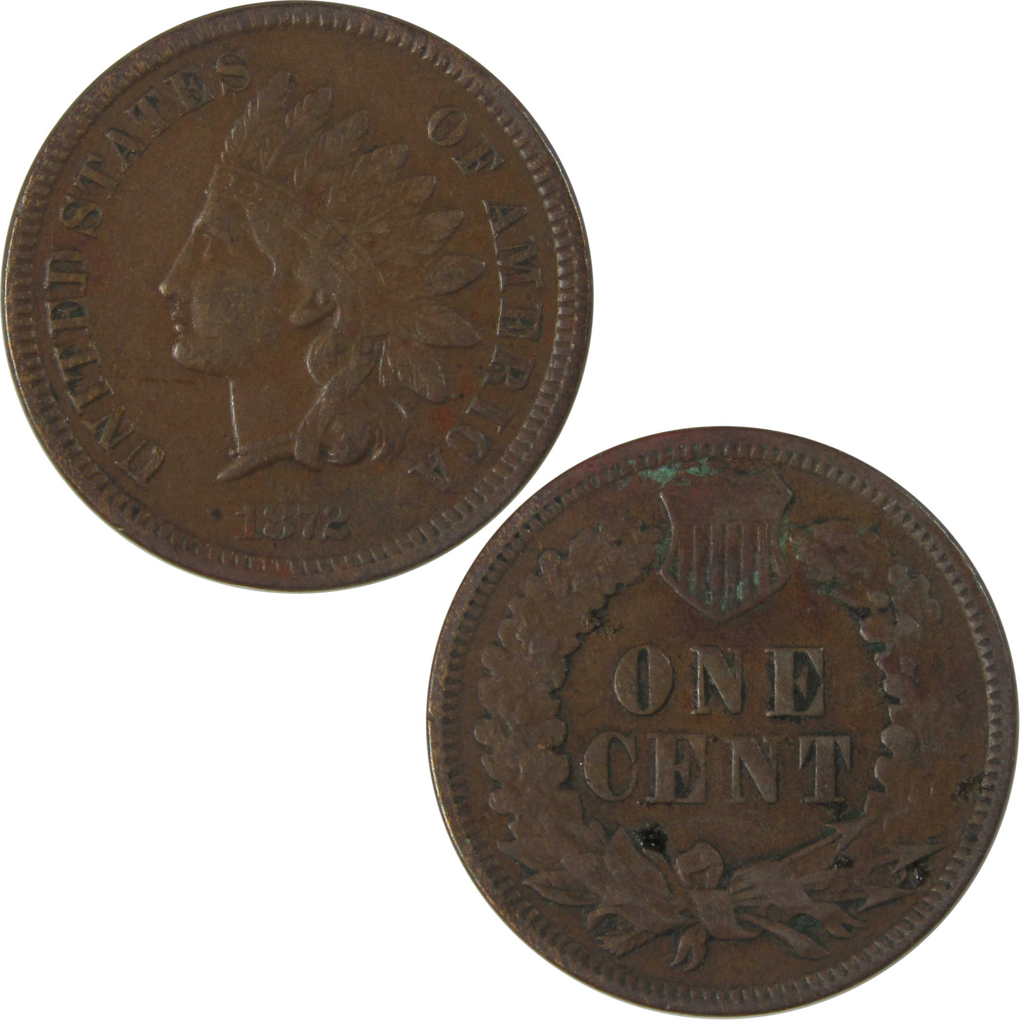 1872 Indian Head Cent VF Very Fine Details Penny 1c Coin SKU:I22739
