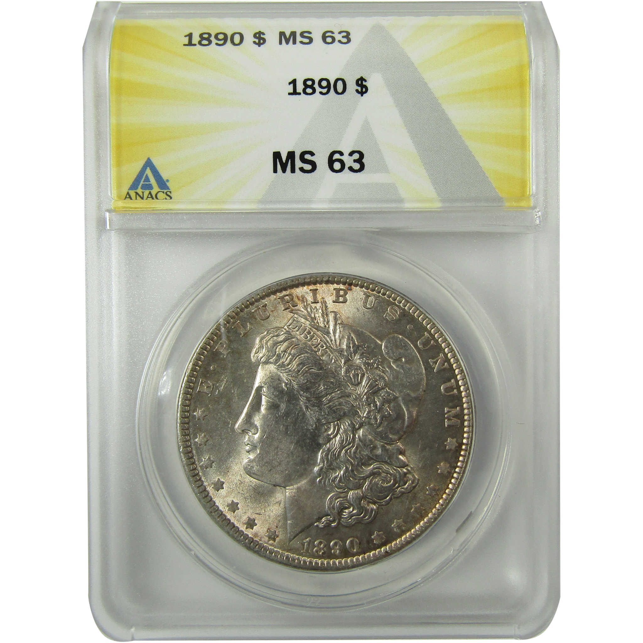 1890 Morgan Silver Dollar MS 63 ANACS Uncirculated $1 Coin SKU:I28460