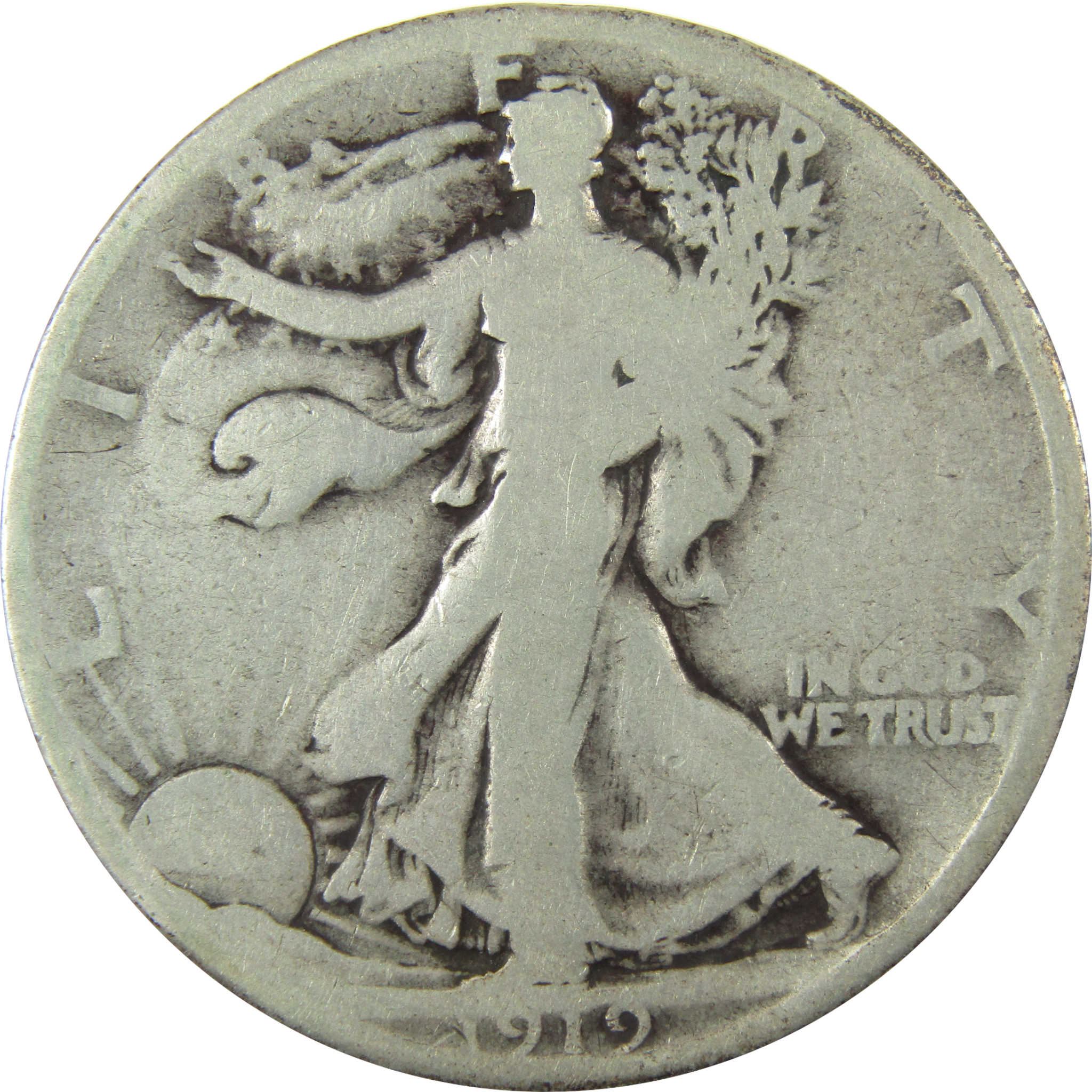 1919 Liberty Walking Silver Half Dollar G Good SKU:CP1426