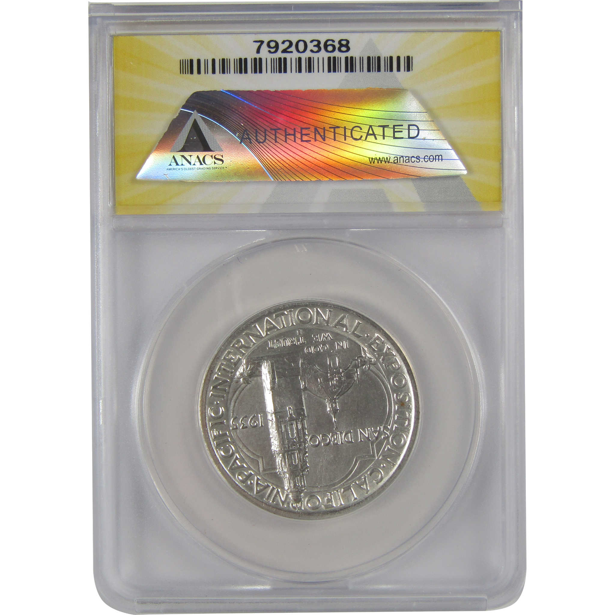 California Pacific Exposition 50C 1935 S MS 60 Details ANACS SKU:CP165