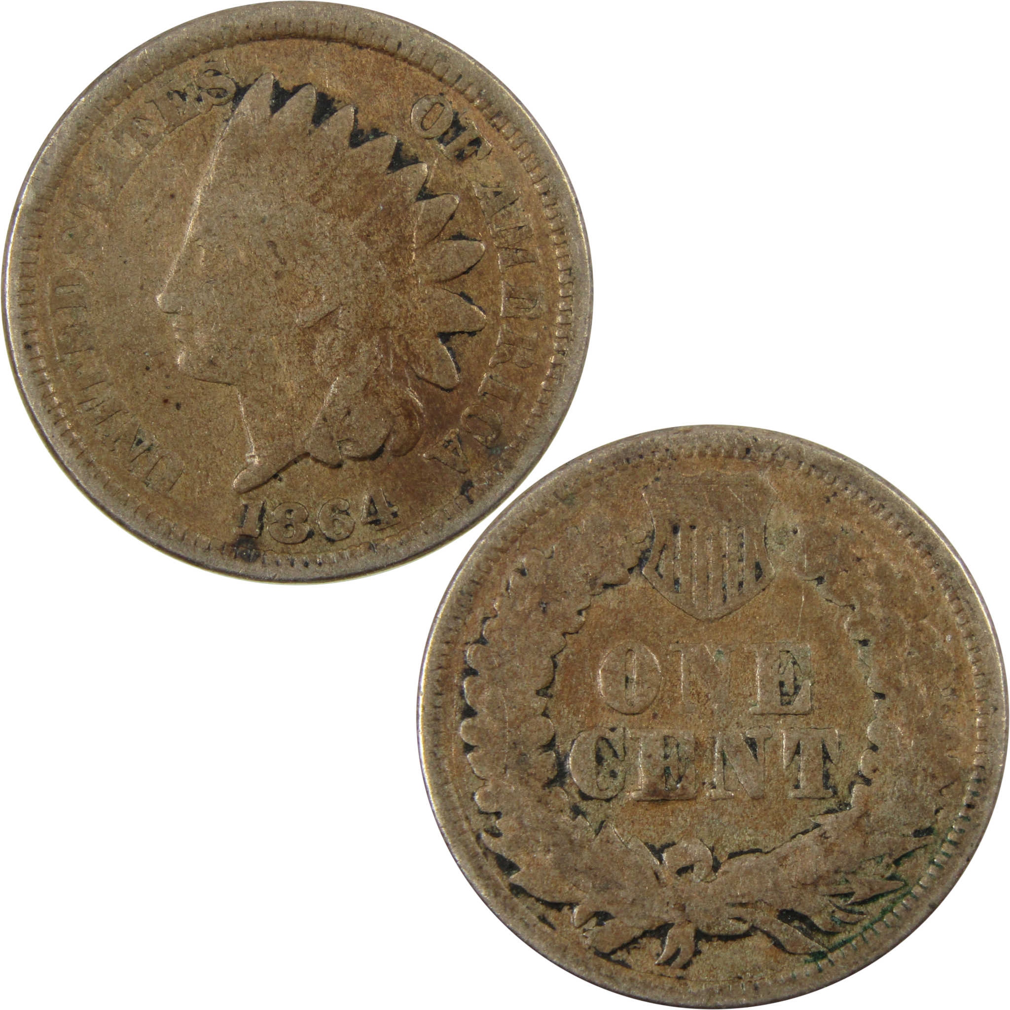 1864 Indian Head Copper-Nickel Cent G Good Details Penny SKU:CP1122