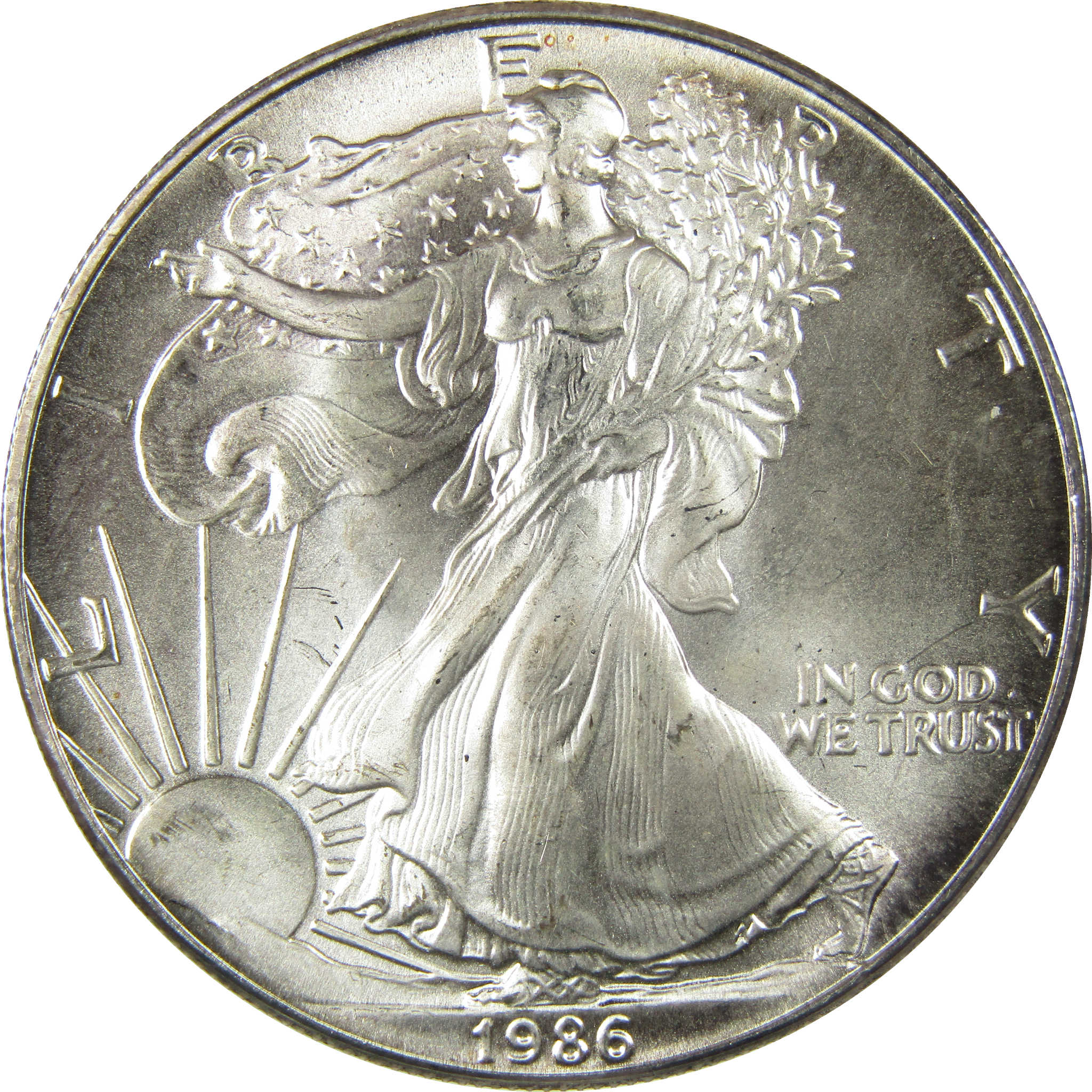 1986 American Silver Eagle Uncirculated Mint State $1 Coin SKU:CP1530