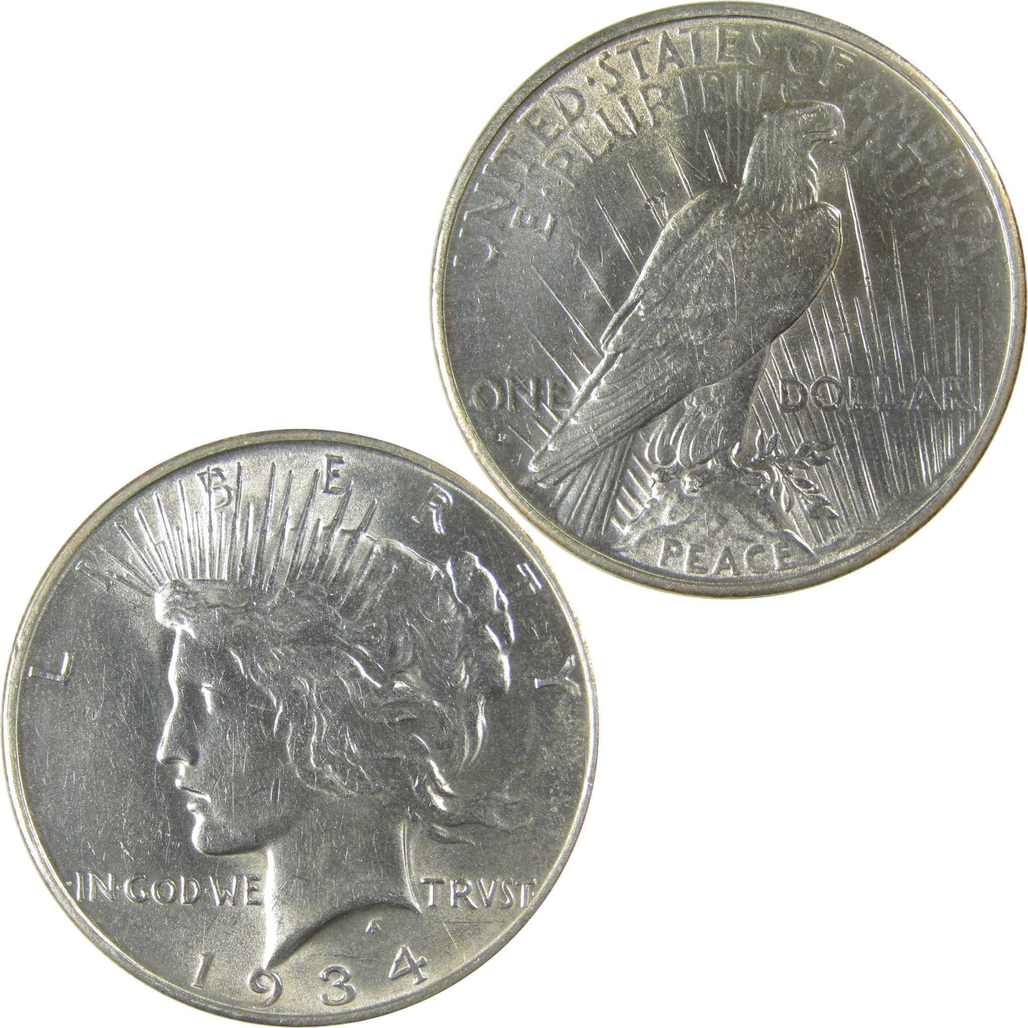 1934 D Peace Dollar AU About Uncirculated Silver $1 Coin SKU:I23240