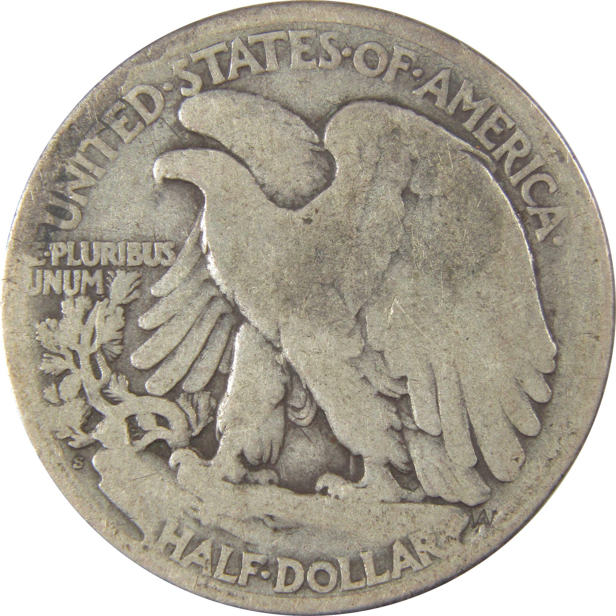 1921 S Liberty Walking Silver Half Dollar G Good 50c Coin SKU:I23988