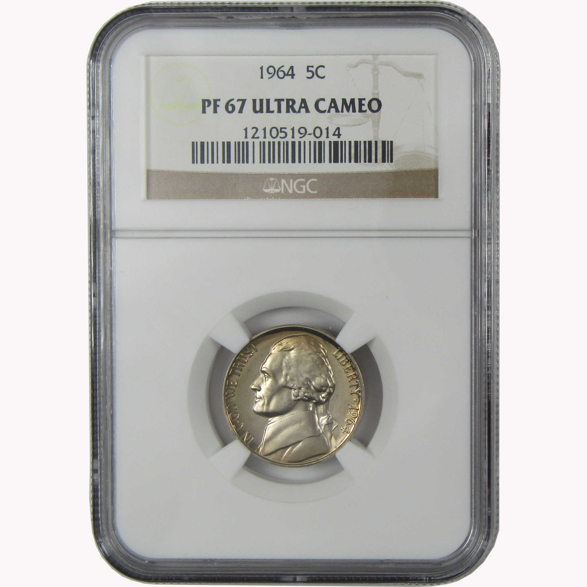 1964 Jefferson Nickel PF 67 UCAM NGC Proof 5c Coin SKU:I26448