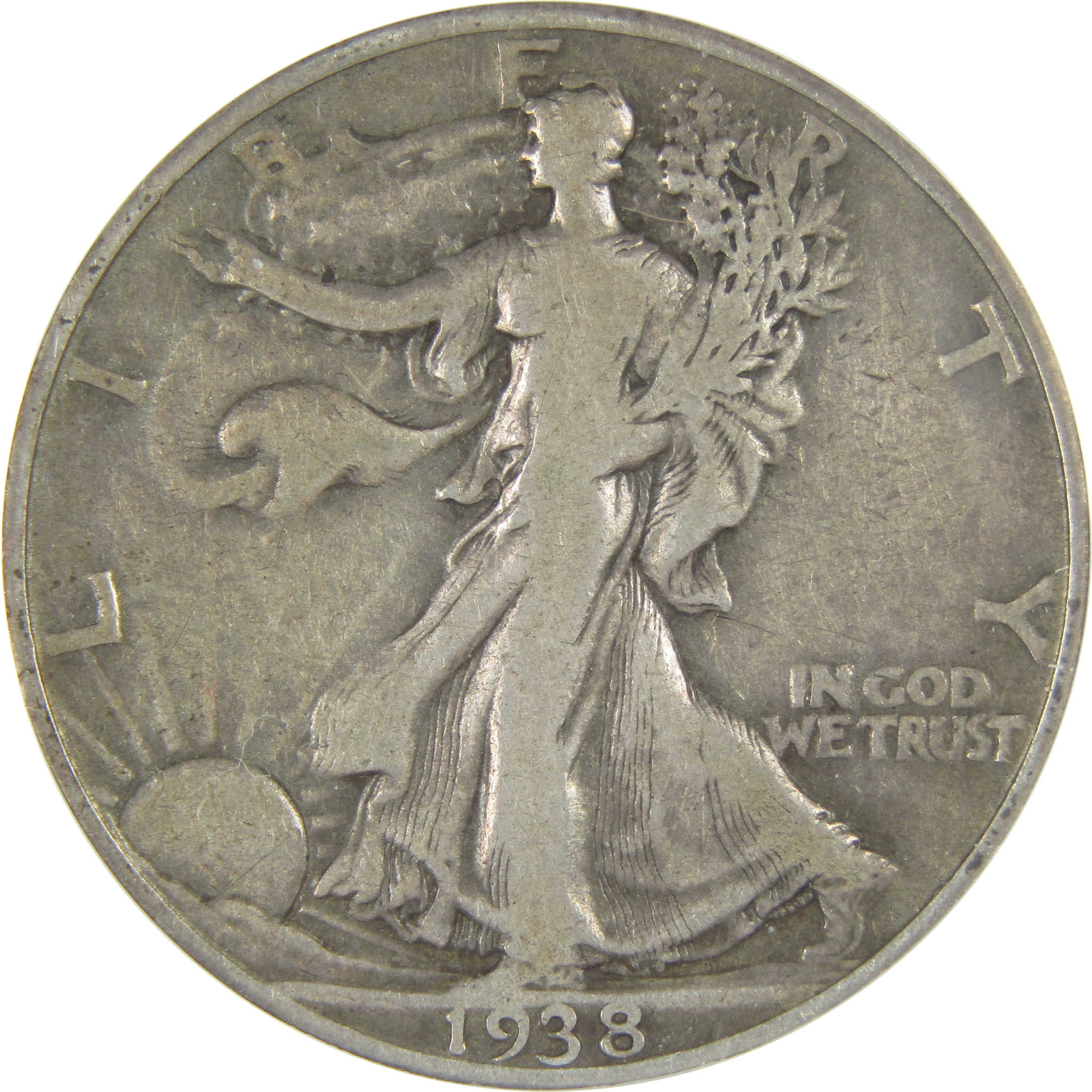 1938 D Liberty Walking Half Dollar VG 10 ANACS Silver 50c SKU:I16366