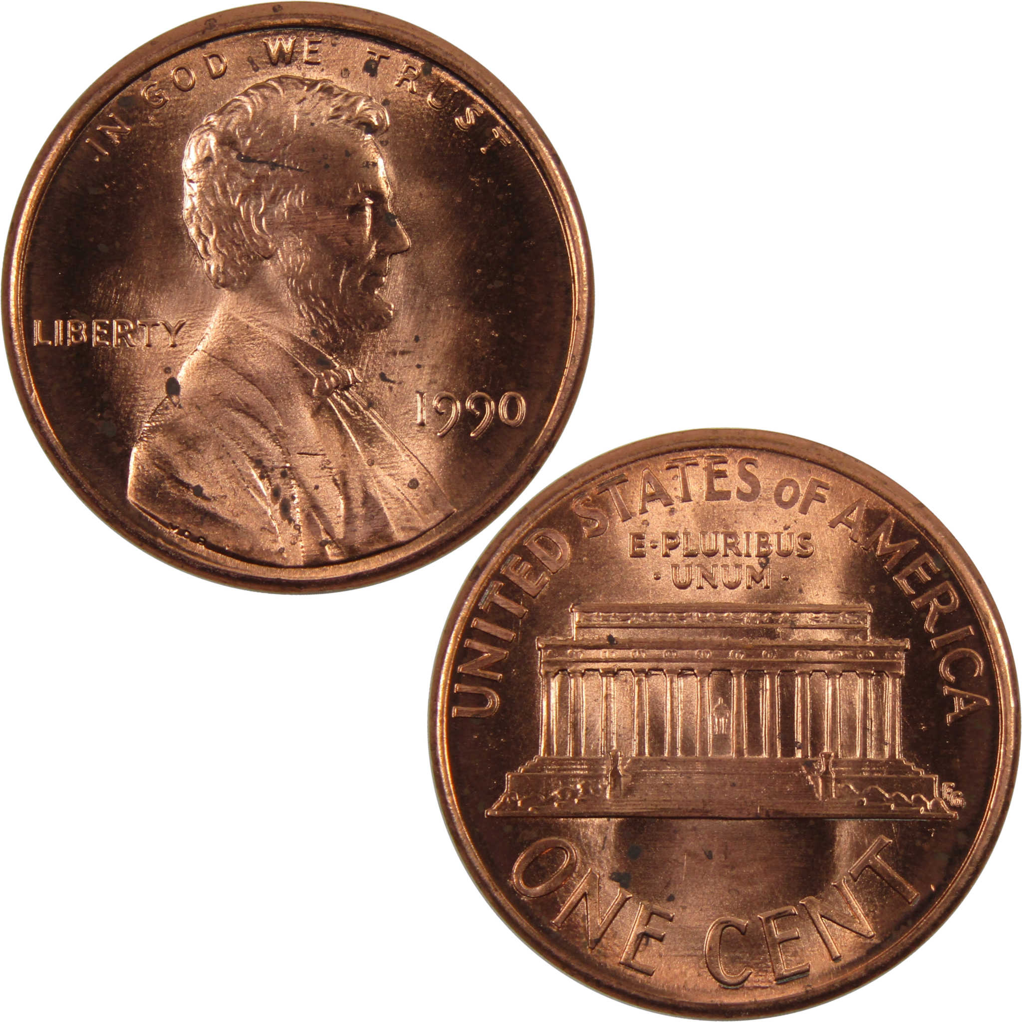 1990 Lincoln Memorial Cent BU Uncirculated Penny 1c Coin