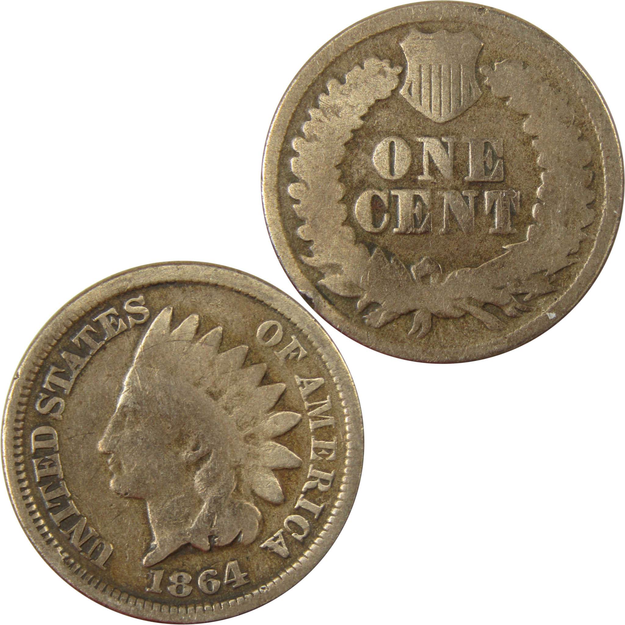 1864 Indian Head Copper-Nickel Cent G Good Details Penny SKU:CP1212