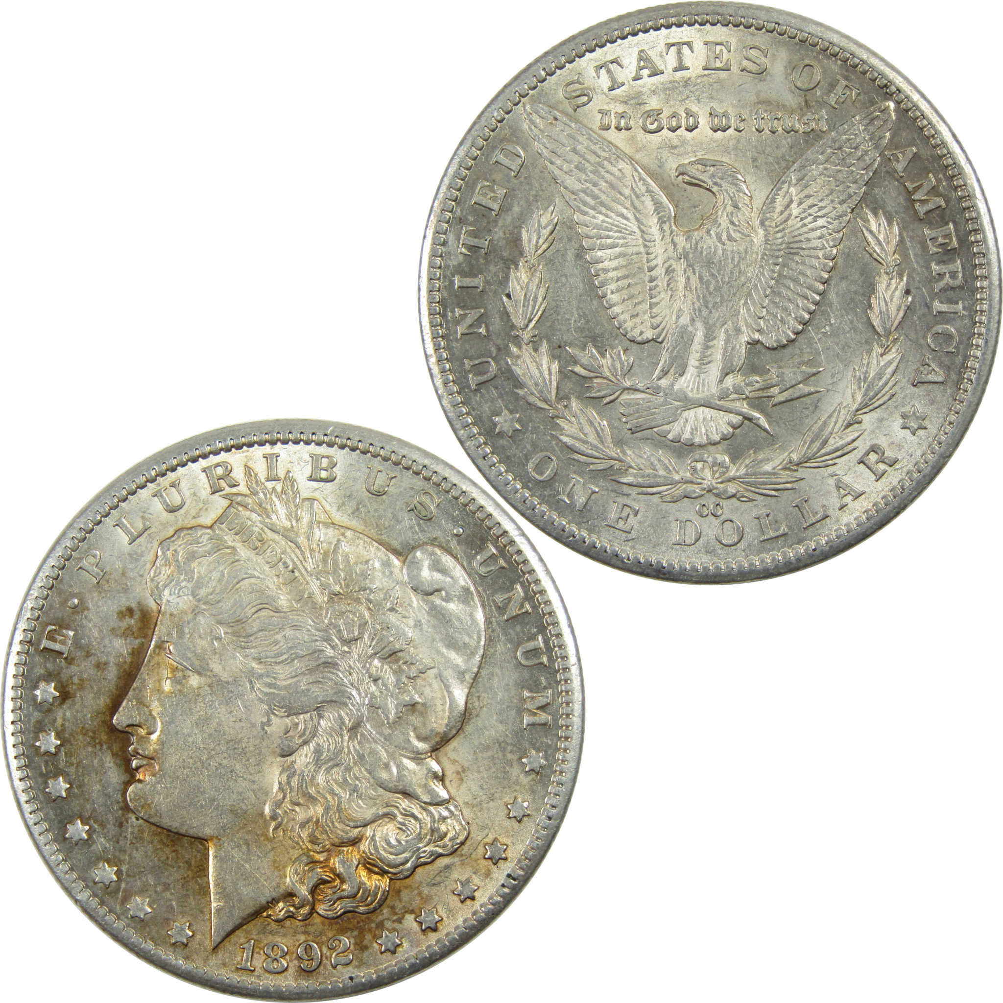 1892 CC Morgan Dollar AU About Uncirculated Silver $1 Coin SKU:I13111 - Morgan coin - Morgan silver dollar - Morgan silver dollar for sale - Profile Coins &amp; Collectibles