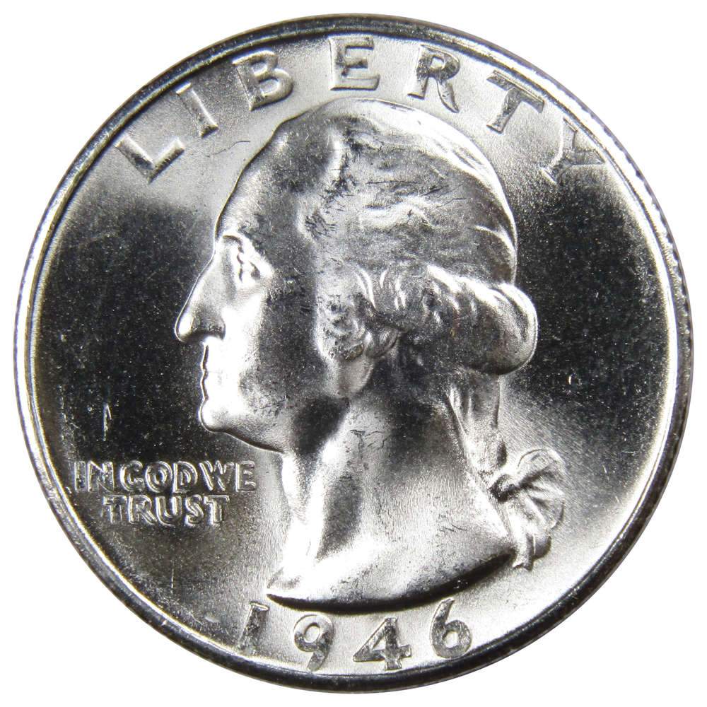 1946 S Washington Silver Quarter Uncirculated Mint State 25c Coin