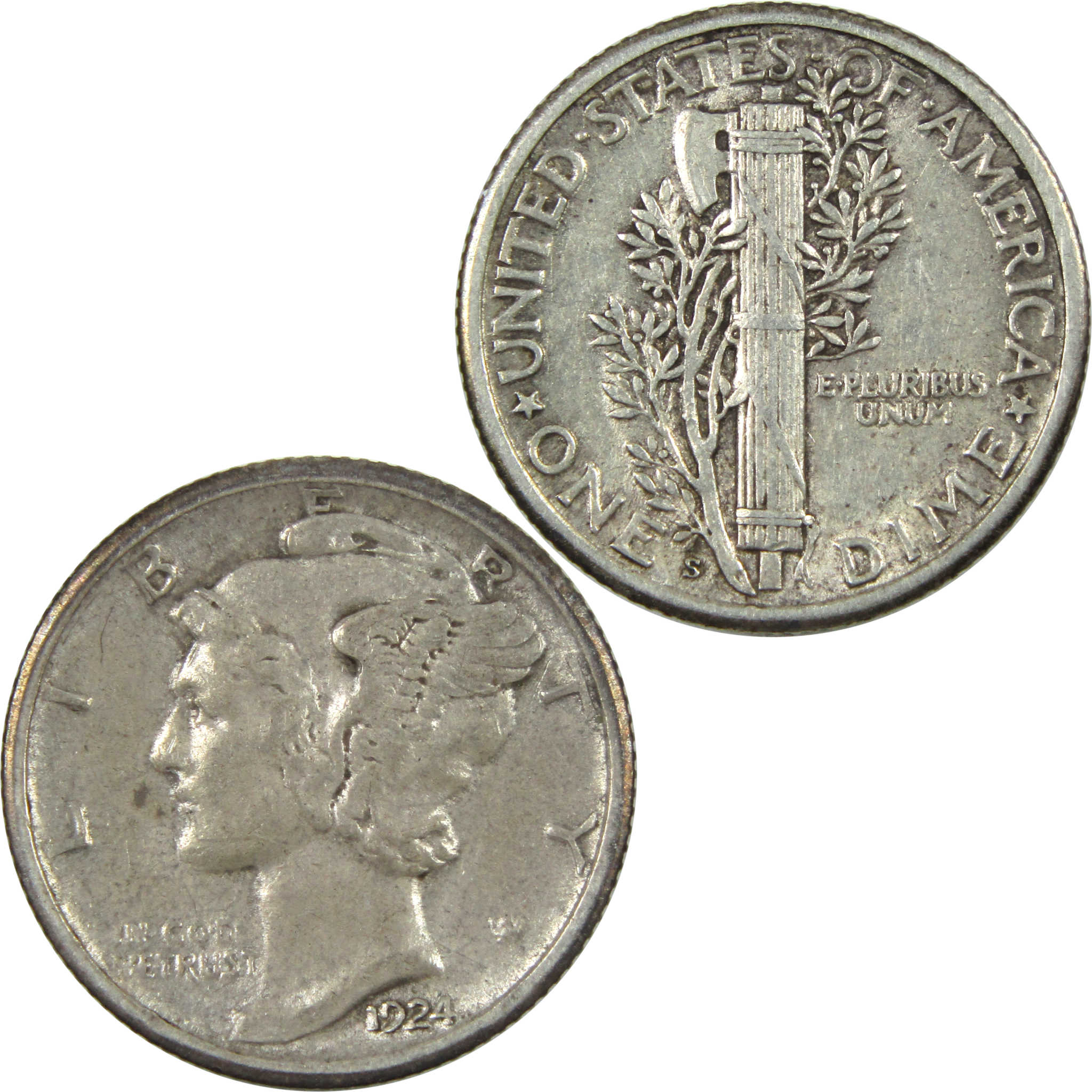 1924 S Mercury Dime XF EF Extremely Fine Silver 10c Coin SKU:I14066