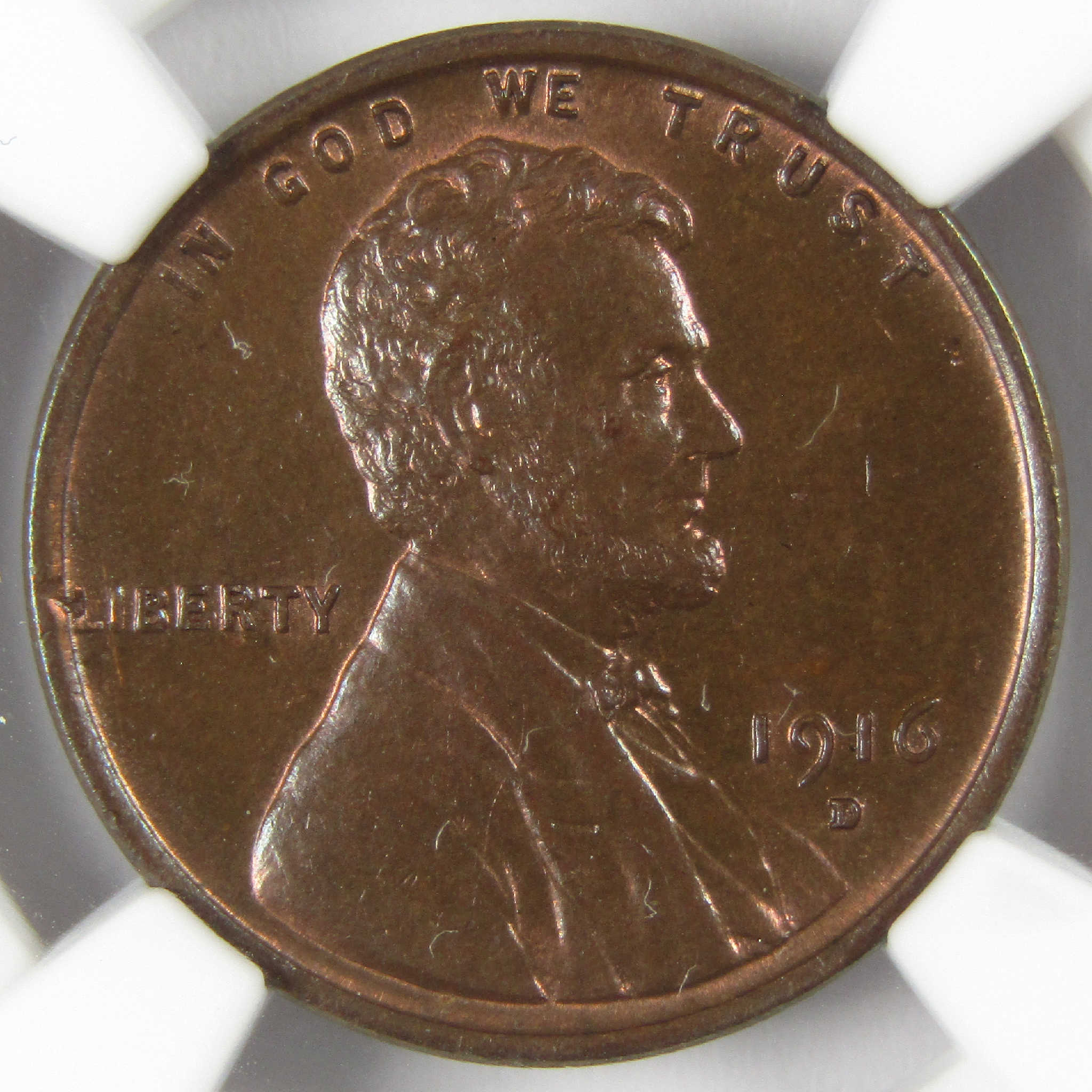 1916 D Lincoln Wheat Cent MS 65 BN NGC Penny Uncirculated 1c Coin