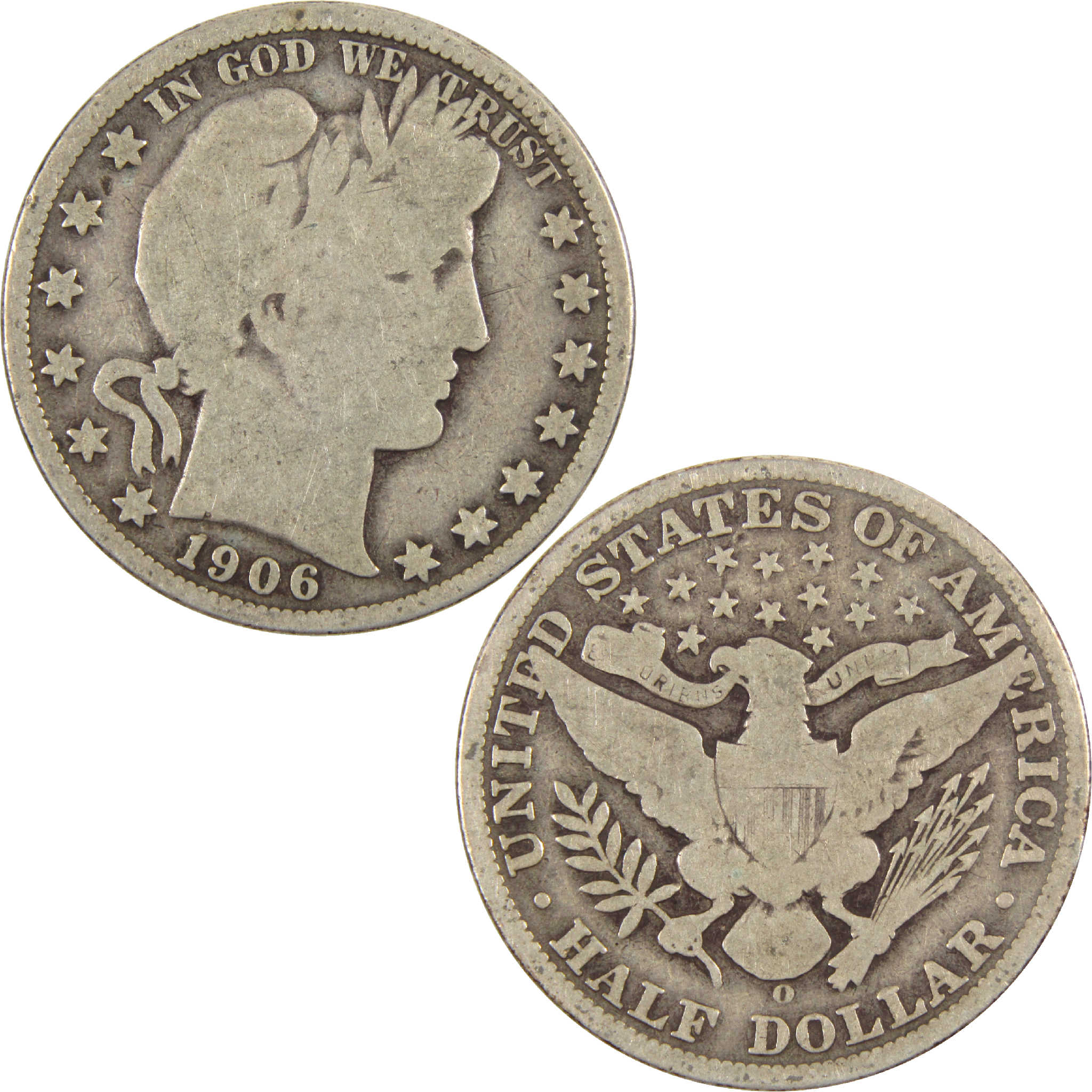 1906 O Barber Half Dollar G Good Silver 50c Coin
