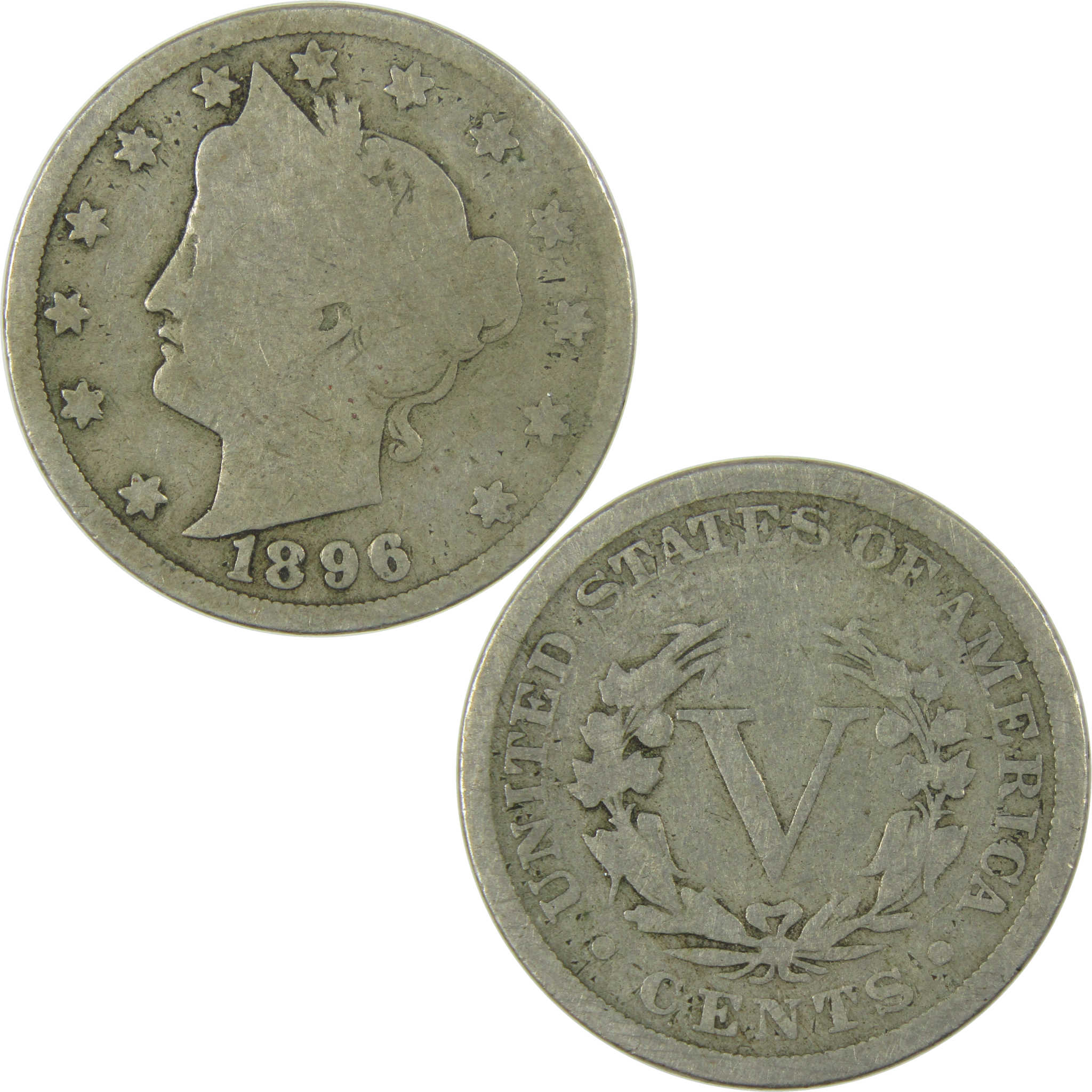 1896 Liberty Head V Nickel G Good 5c Coin Collectible SKU:I27509