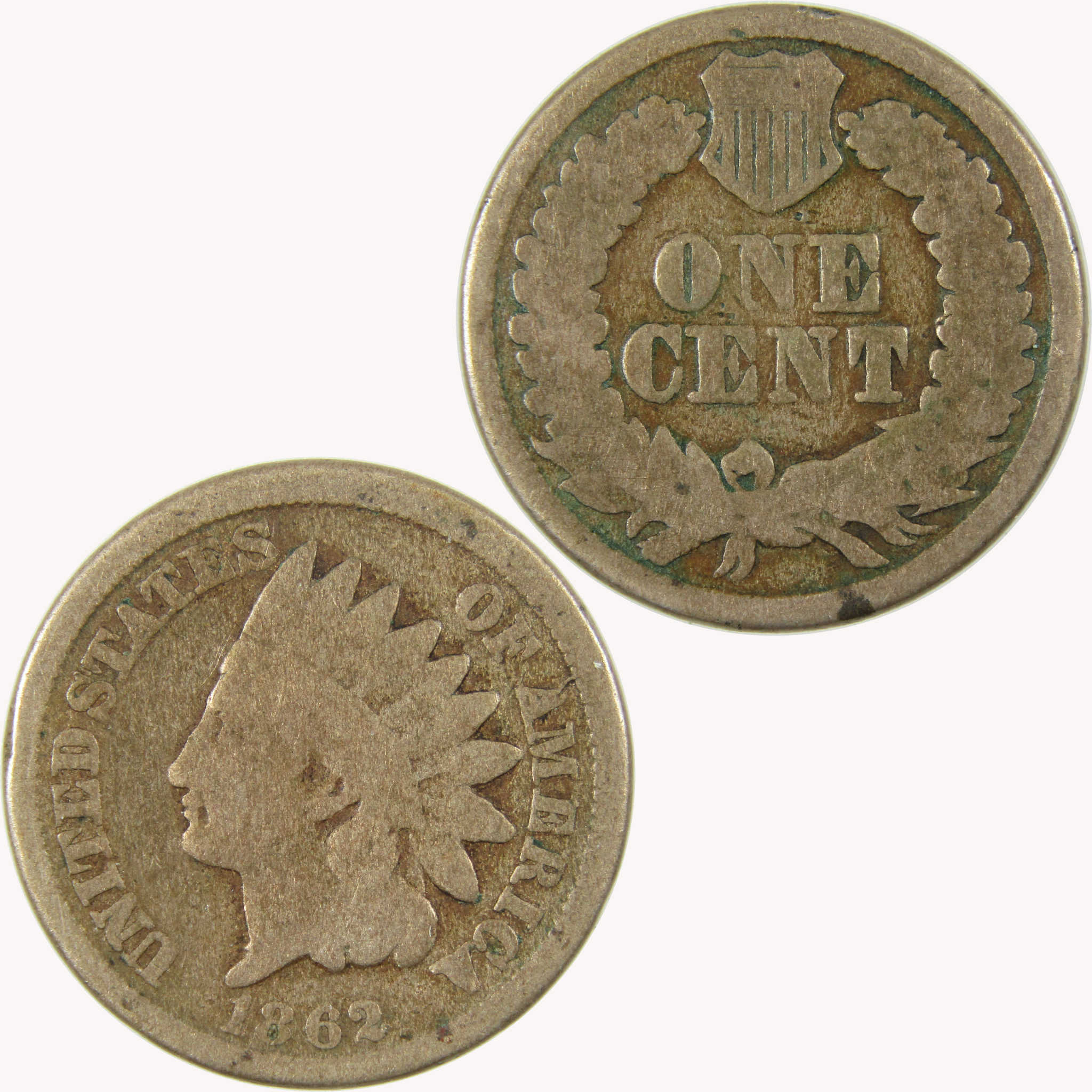 1862 Indian Head Cent G Good Penny 1c Coin SKU:CP1090