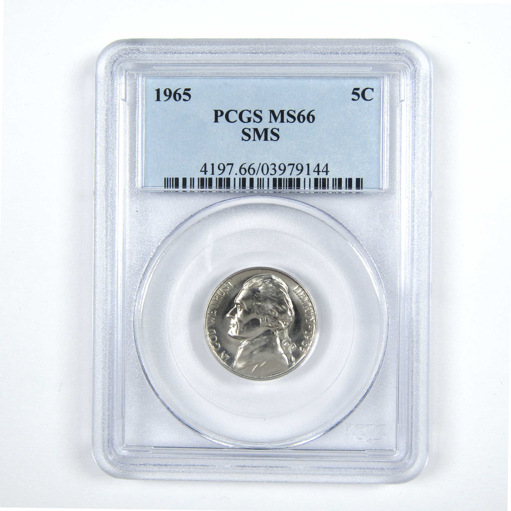 1965 SMS Jefferson Nickel MS 66 PCGS 5c Uncirculated Coin SKU:CPC5230