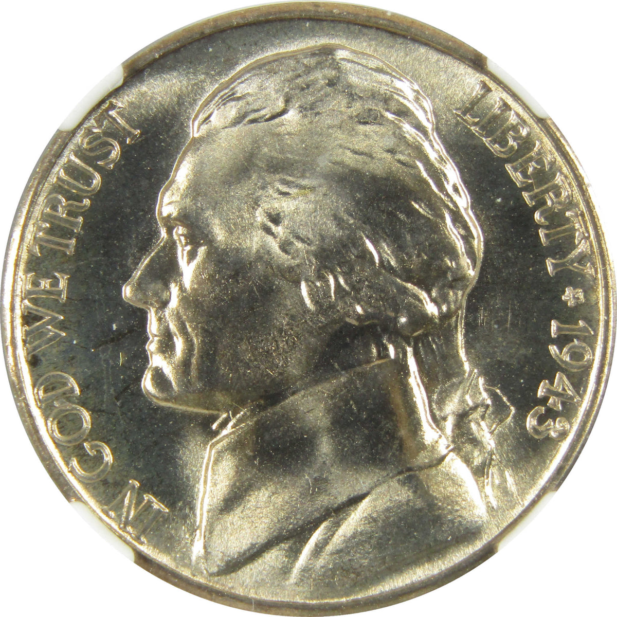 1943 D Jefferson Wartime Silver Nickel MS 67 5FS NGC Coin SKU:I28718