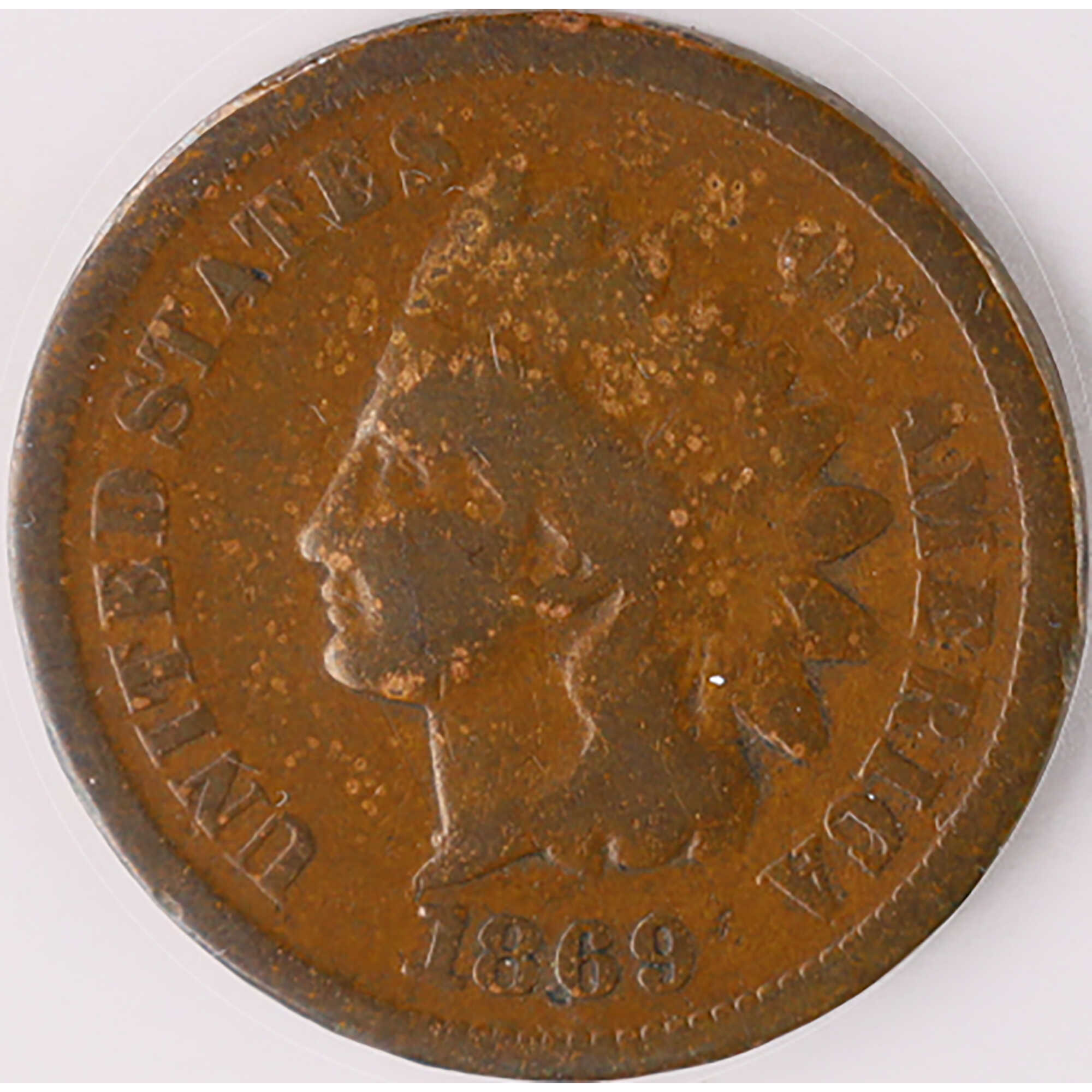 1869 Indian Head Cent G Good Penny 1c Coin SKU:I12043