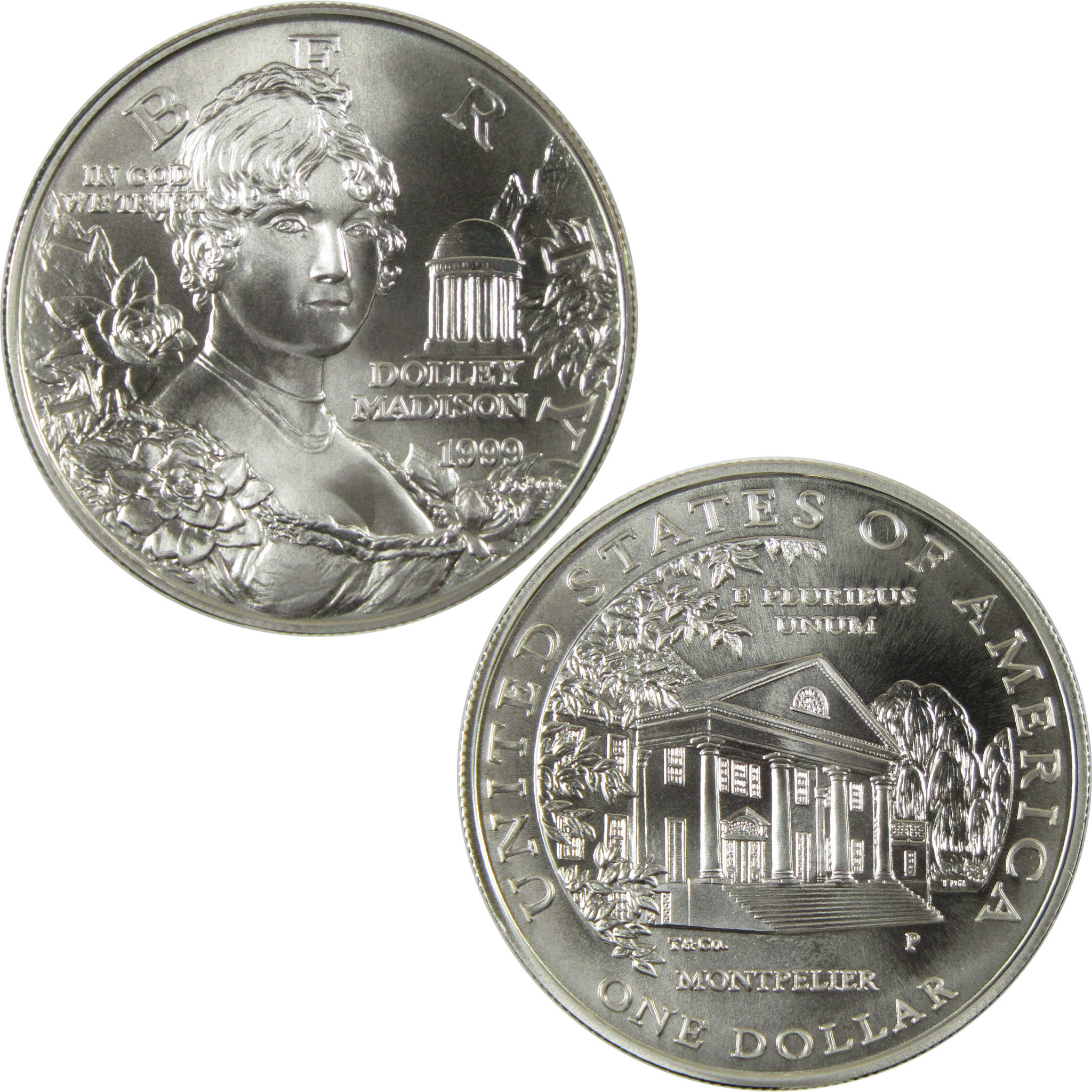 1999 P Dolley Madison Commemorative Silver Dollar Uncirculated $1 Coin