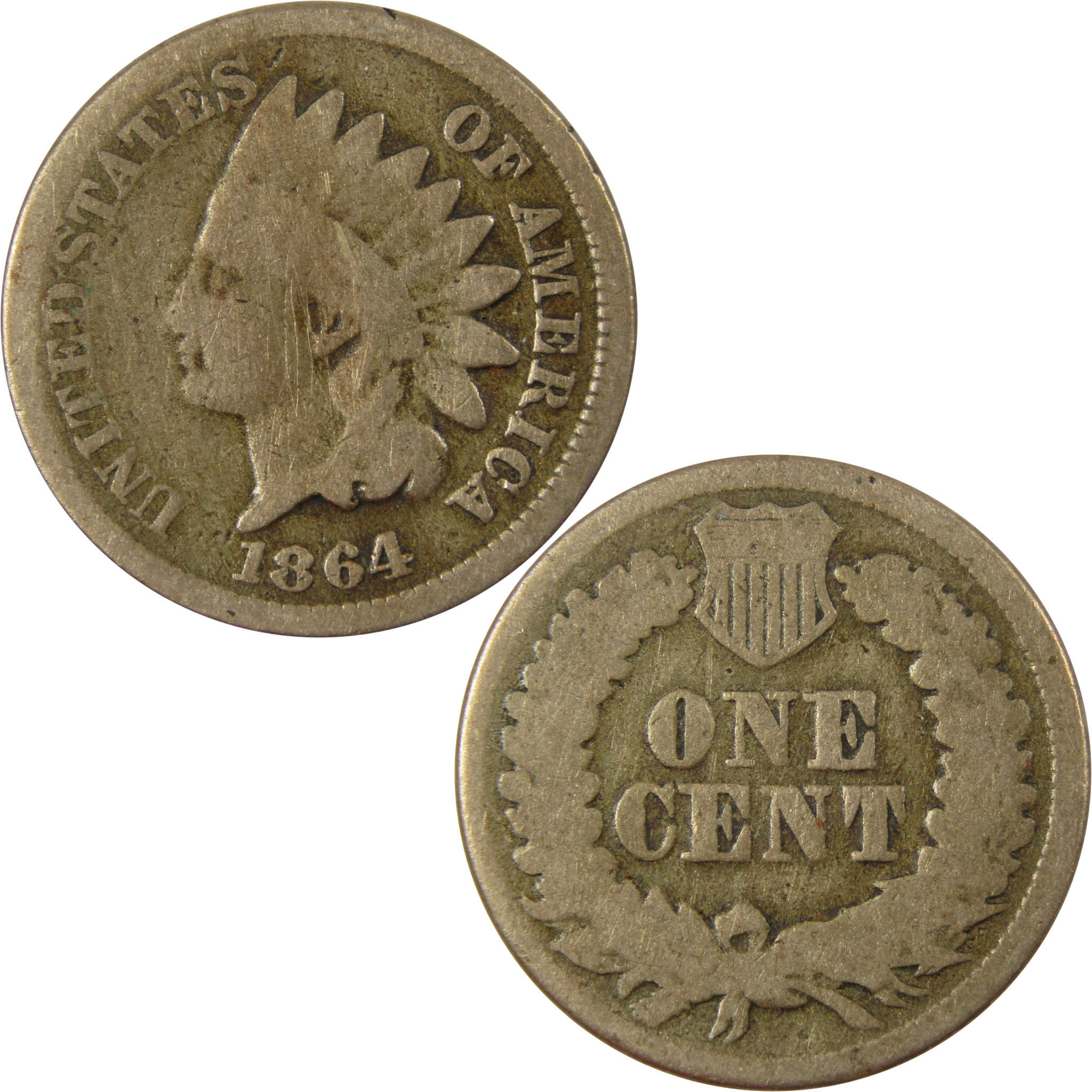 1864 Indian Head Copper-Nickel Cent G Good Details Penny SKU:CP1215