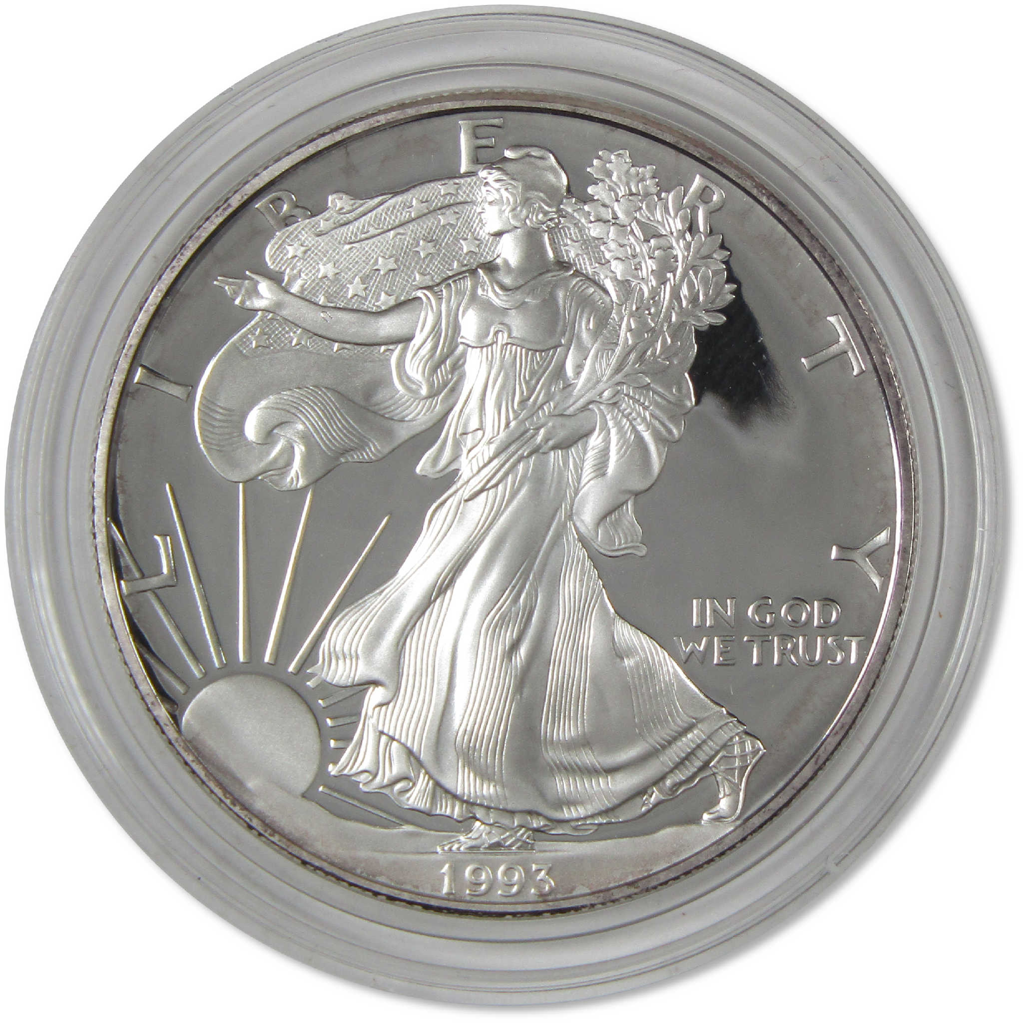 1993 P American Silver Eagle Bullion Proof $1 Coin Collectible OGP COA