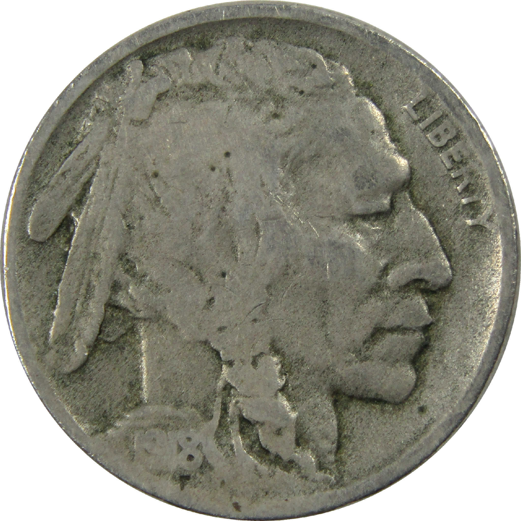 1918 D Type 2 Indian Head Buffalo Nickel VG Very Good 5c SKU:I12190