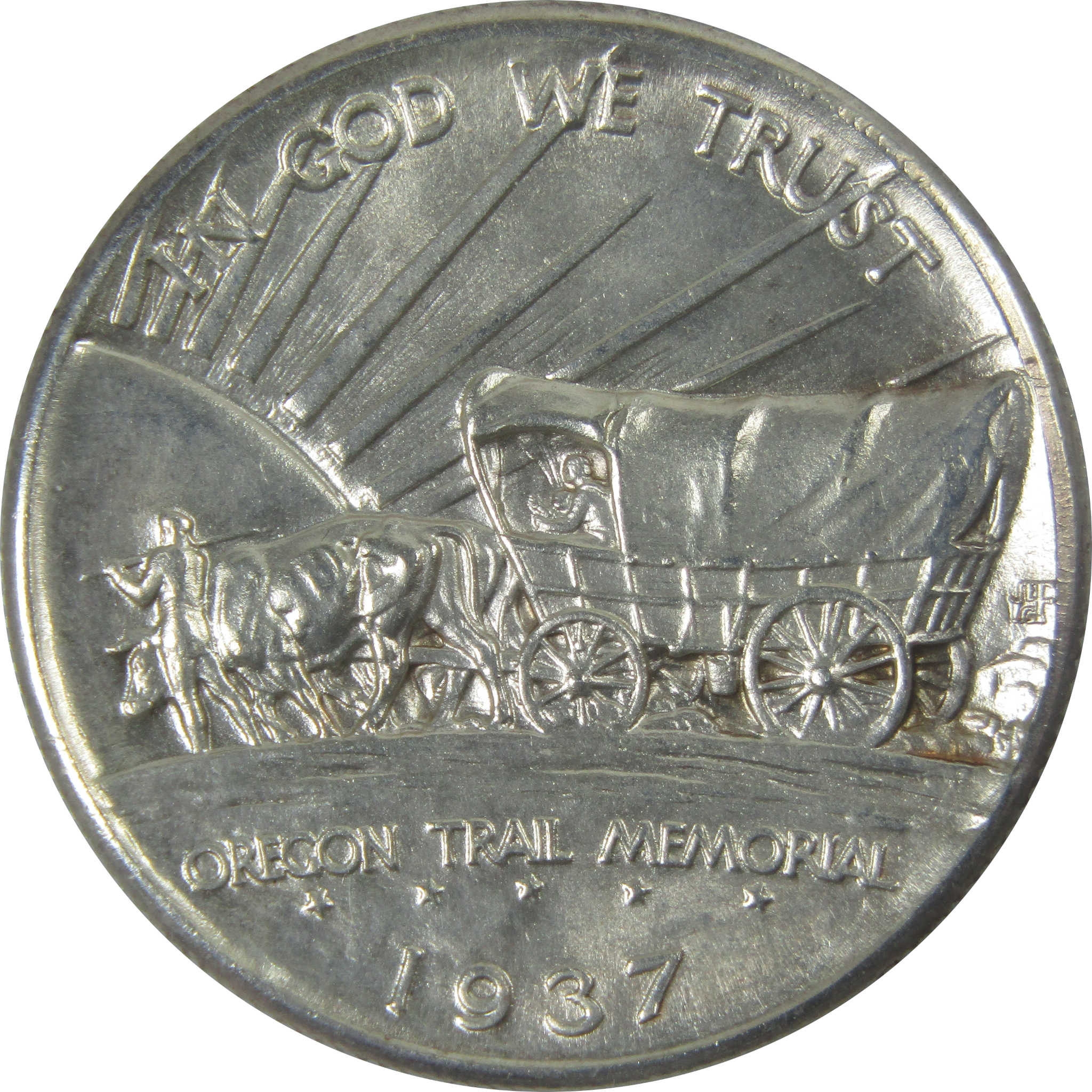 Oregon Trail Commemorative Half Dollar 1937 D AU About Uncirculated