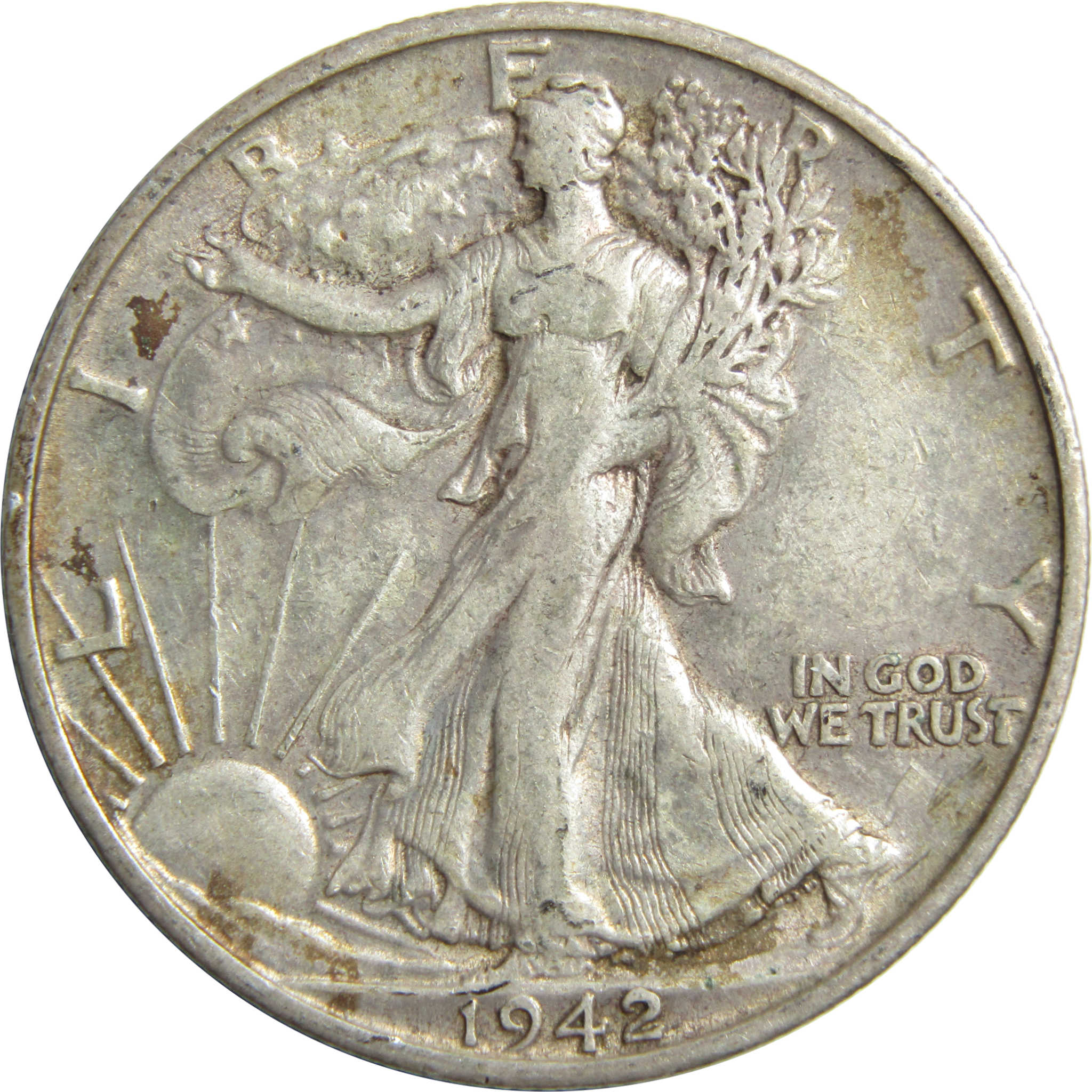 1942 S Liberty Walking Half Dollar XF Extremely Fine Silver SKU:I13255