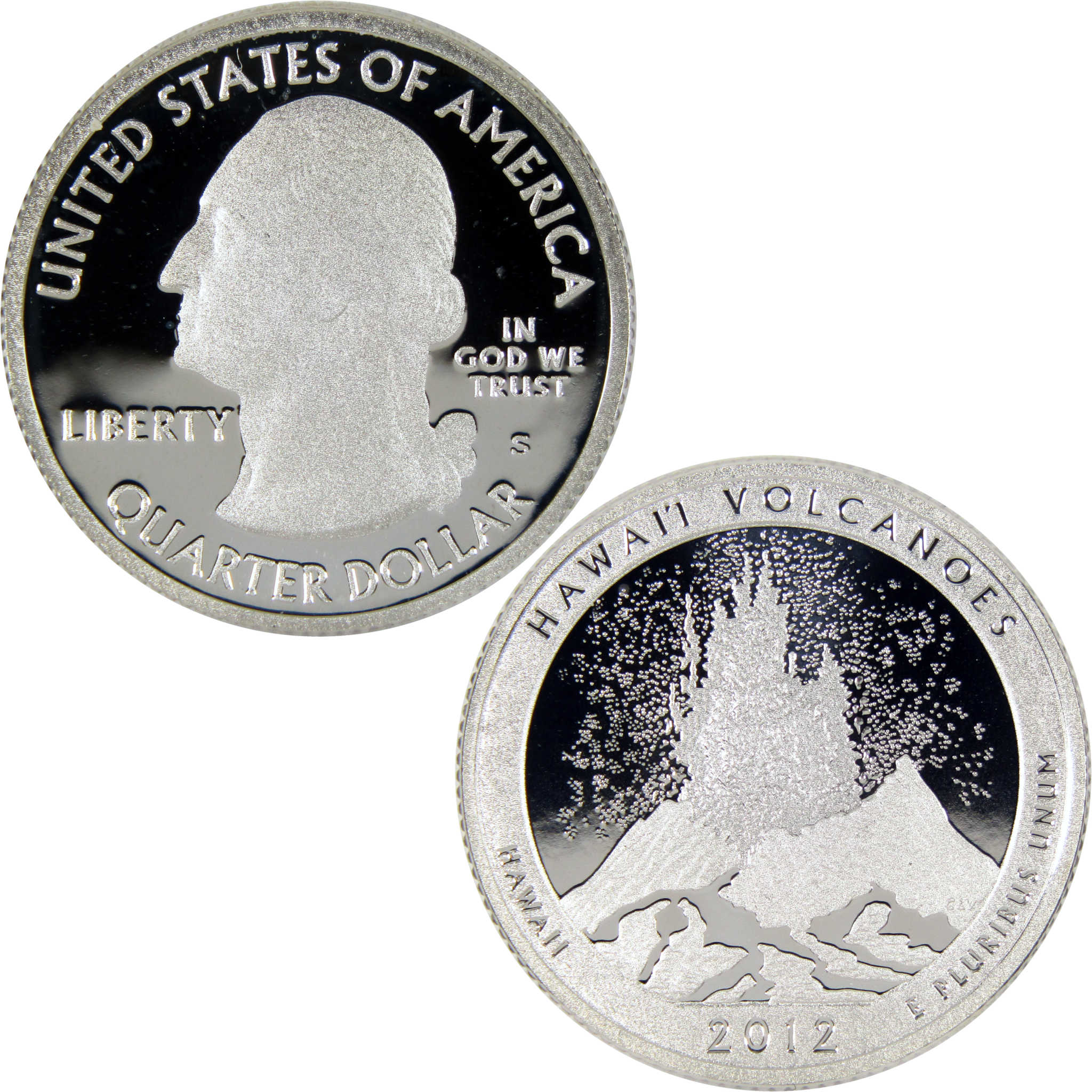 2012 S Hawaii Volcanoes National Park Quarter Silver 25c Proof Coin