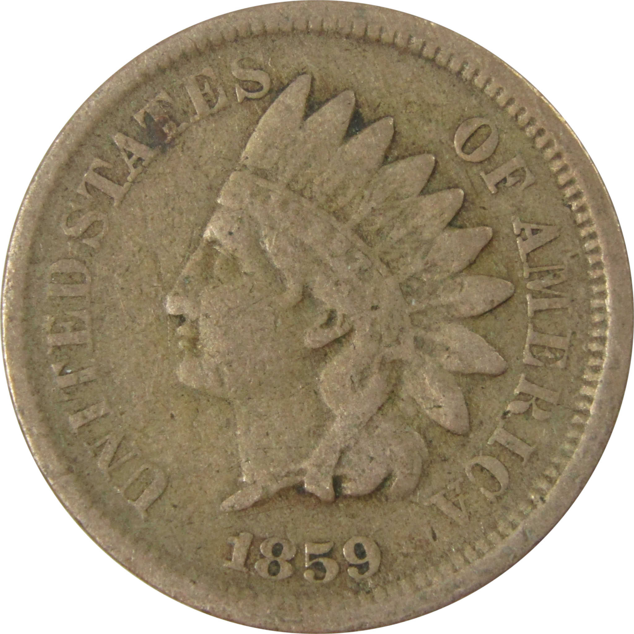 1859 Indian Head Cent VG Very Good Penny 1c Coin SKU:CP1258