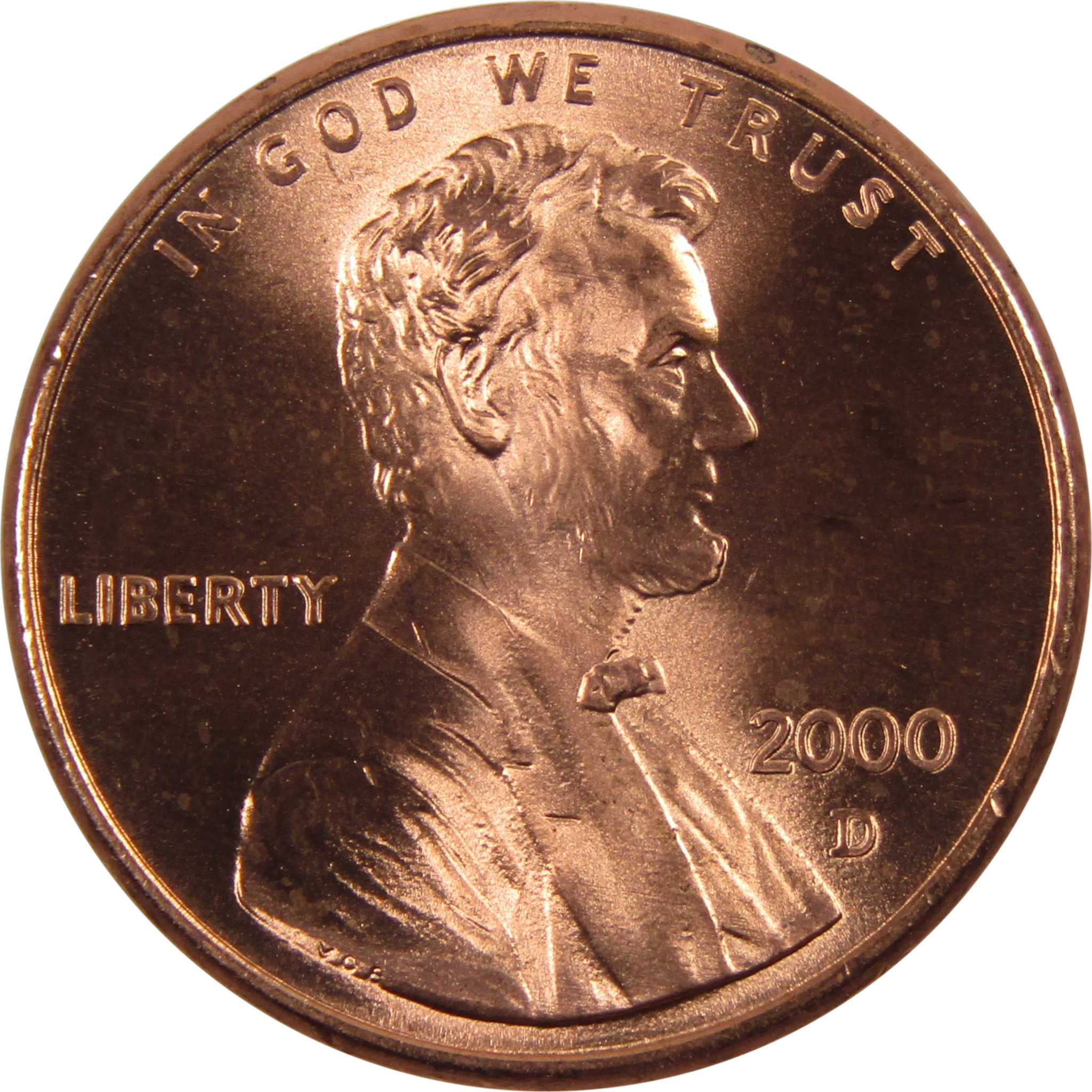 2000 D Lincoln Memorial Cent BU Uncirculated Penny 1c Coin