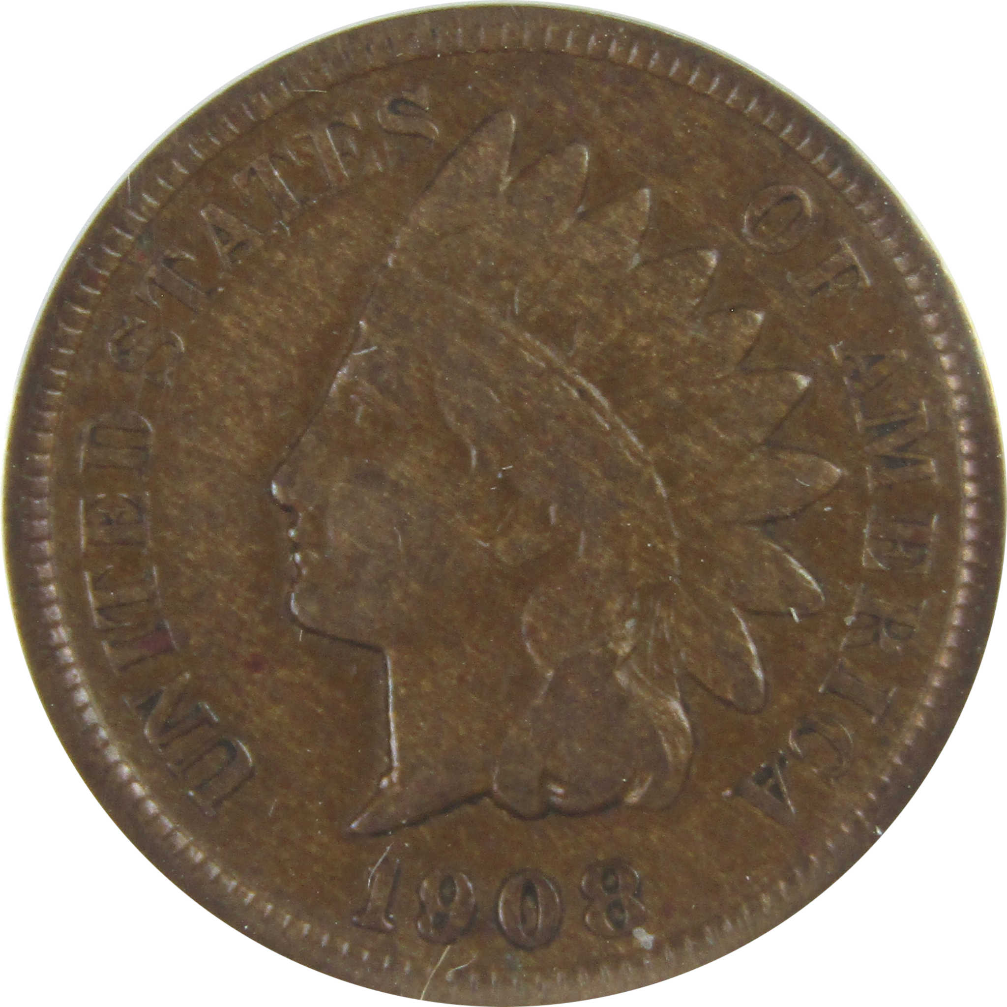 1908 S Indian Head Cent VF 25 ANACS Penny 1c Coin SKU:I16263