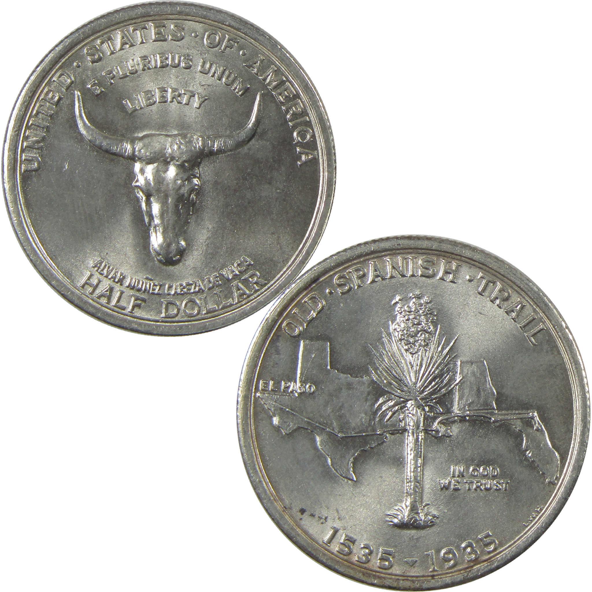 1935 Old Spanish Trail Commemorative Silver 50c BU Choice Uncirculated