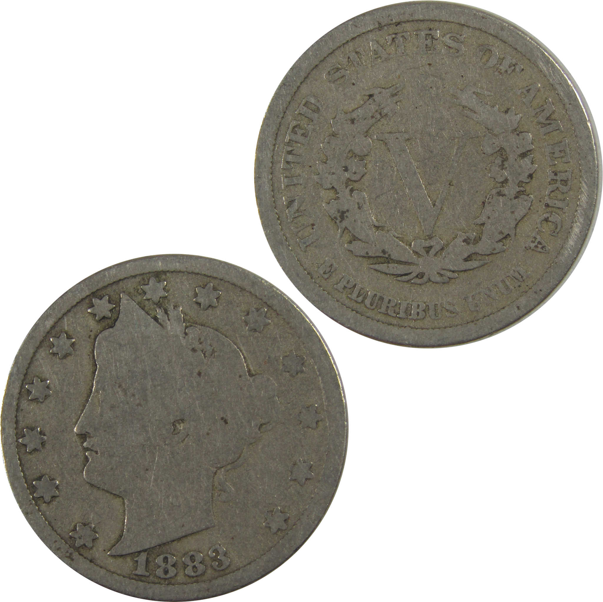 1883 No Cents Liberty Head V Nickel G Good 5c Coin SKU:I20971