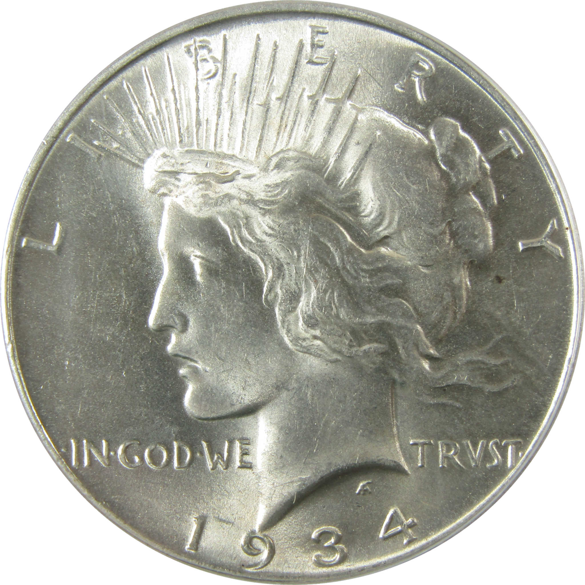 1934 Peace Silver Dollar MS 63 ANACS Uncirculated $1 Coin SKU:I28474