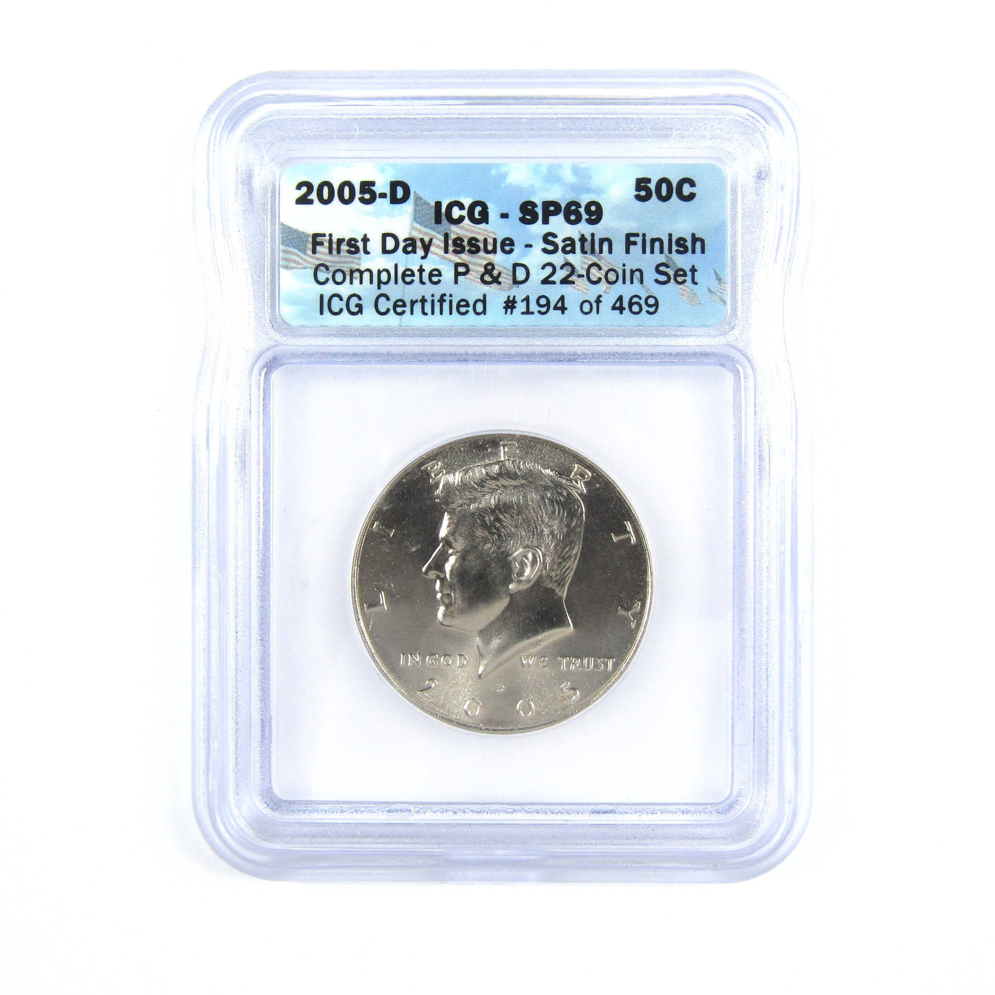 2005 P D Kennedy Half Dollar 2 Piece Set SP 69 ICG Clad SKU:CPC7701