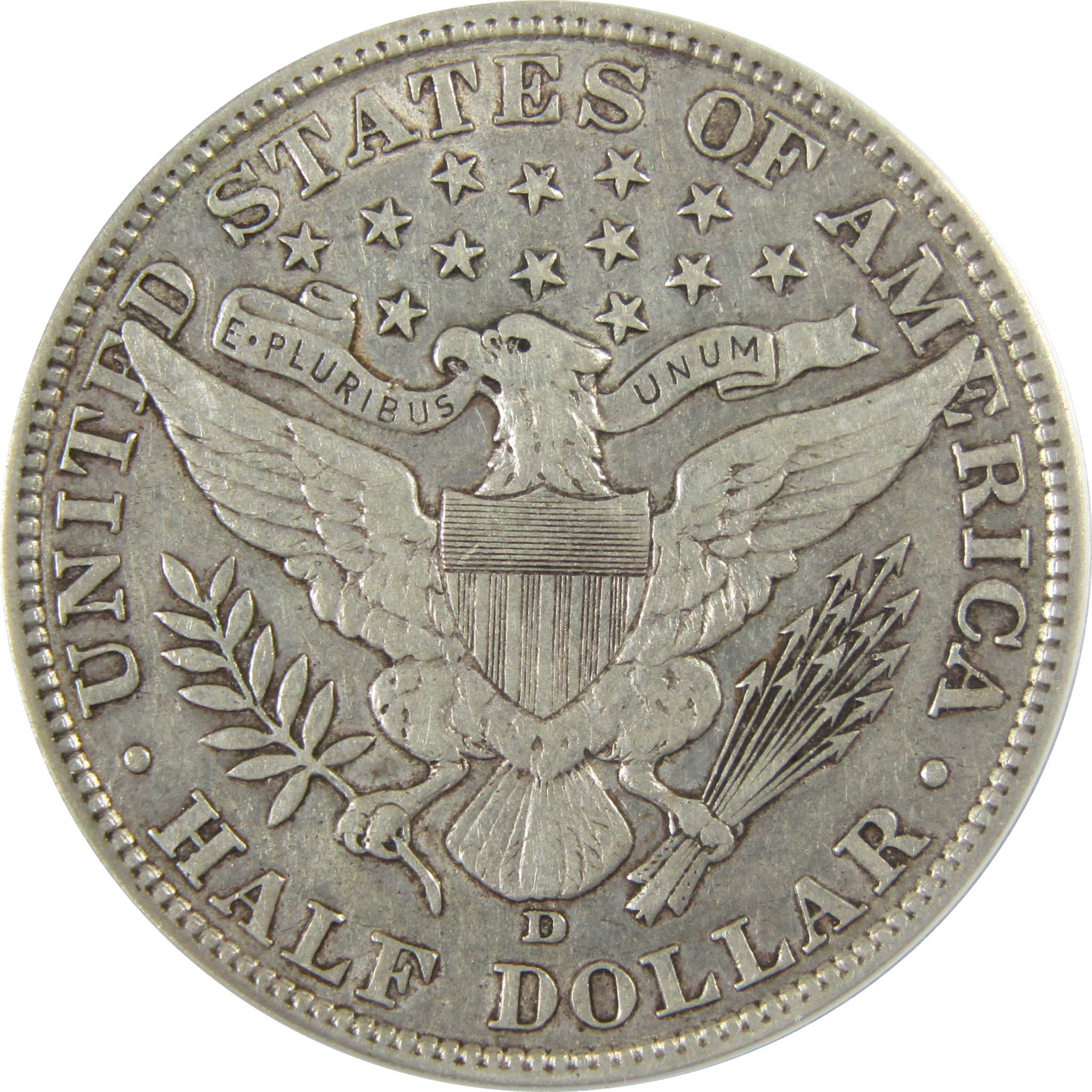 1908 D Barber Silver Half Dollar VF 35 Details ANACS CoinSKU:I28070
