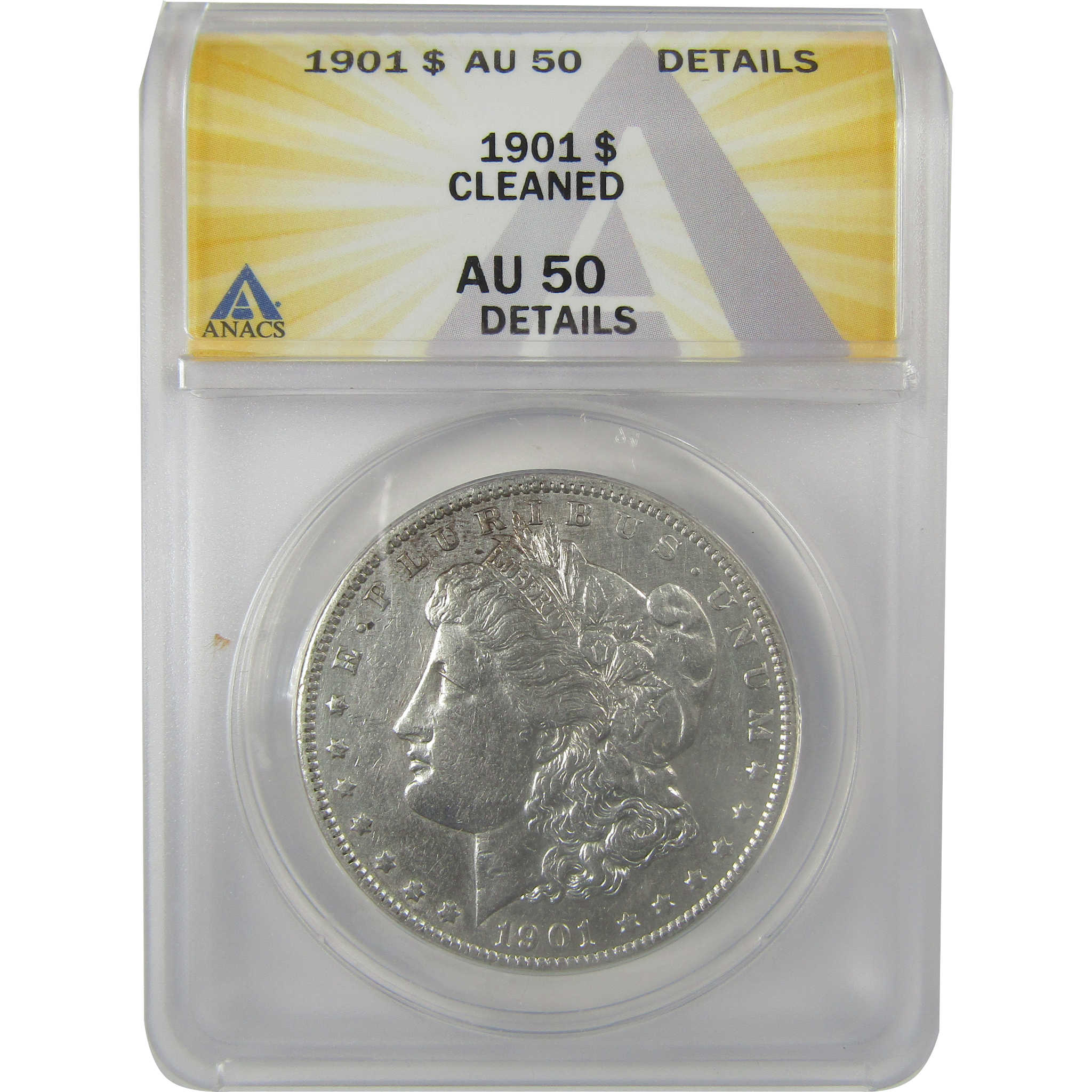1901 Morgan Dollar AU 50 Details ANACS Silver $1 Coin SKU:I21280 - Morgan coin - Morgan silver dollar - Morgan silver dollar for sale - Profile Coins &amp; Collectibles