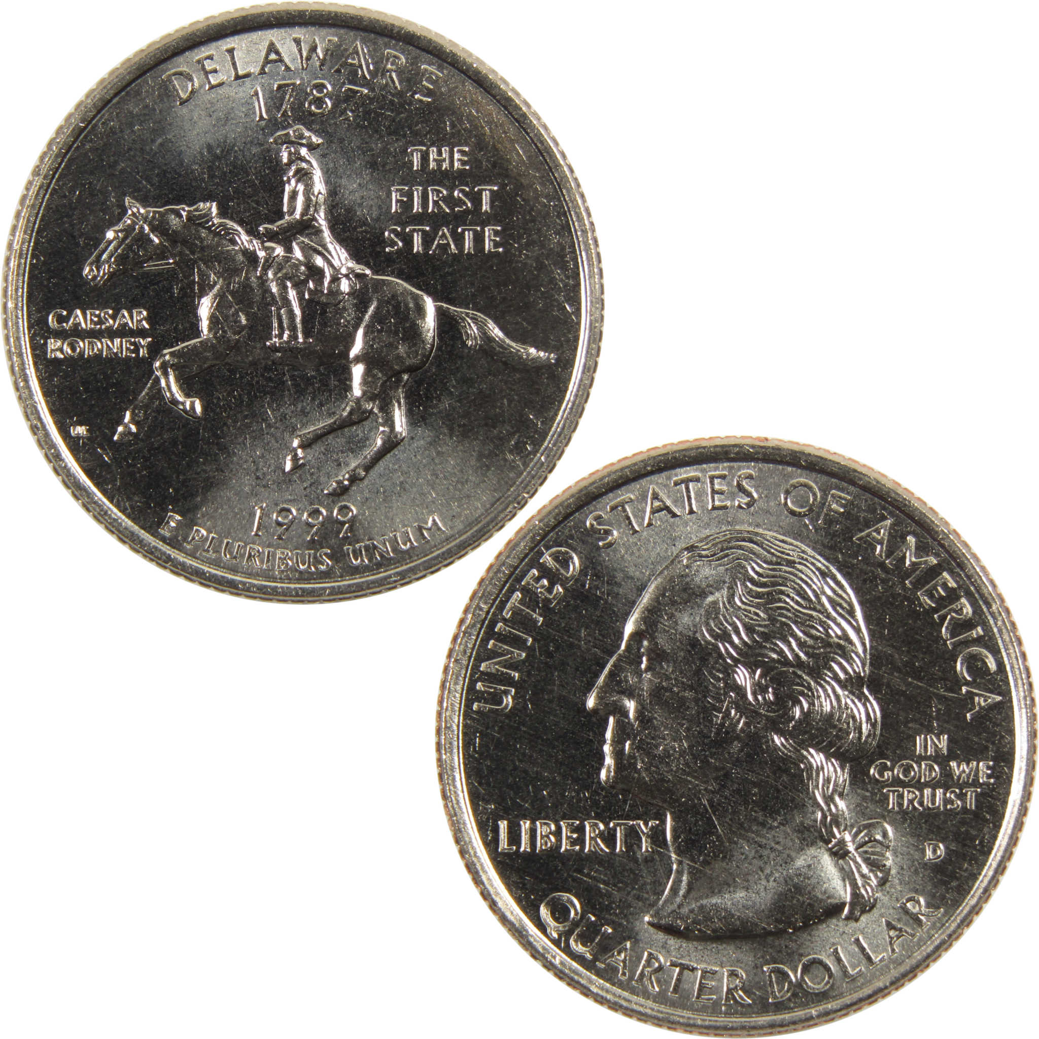 1999 D Delaware State Quarter BU Uncirculated Clad 25c Coin