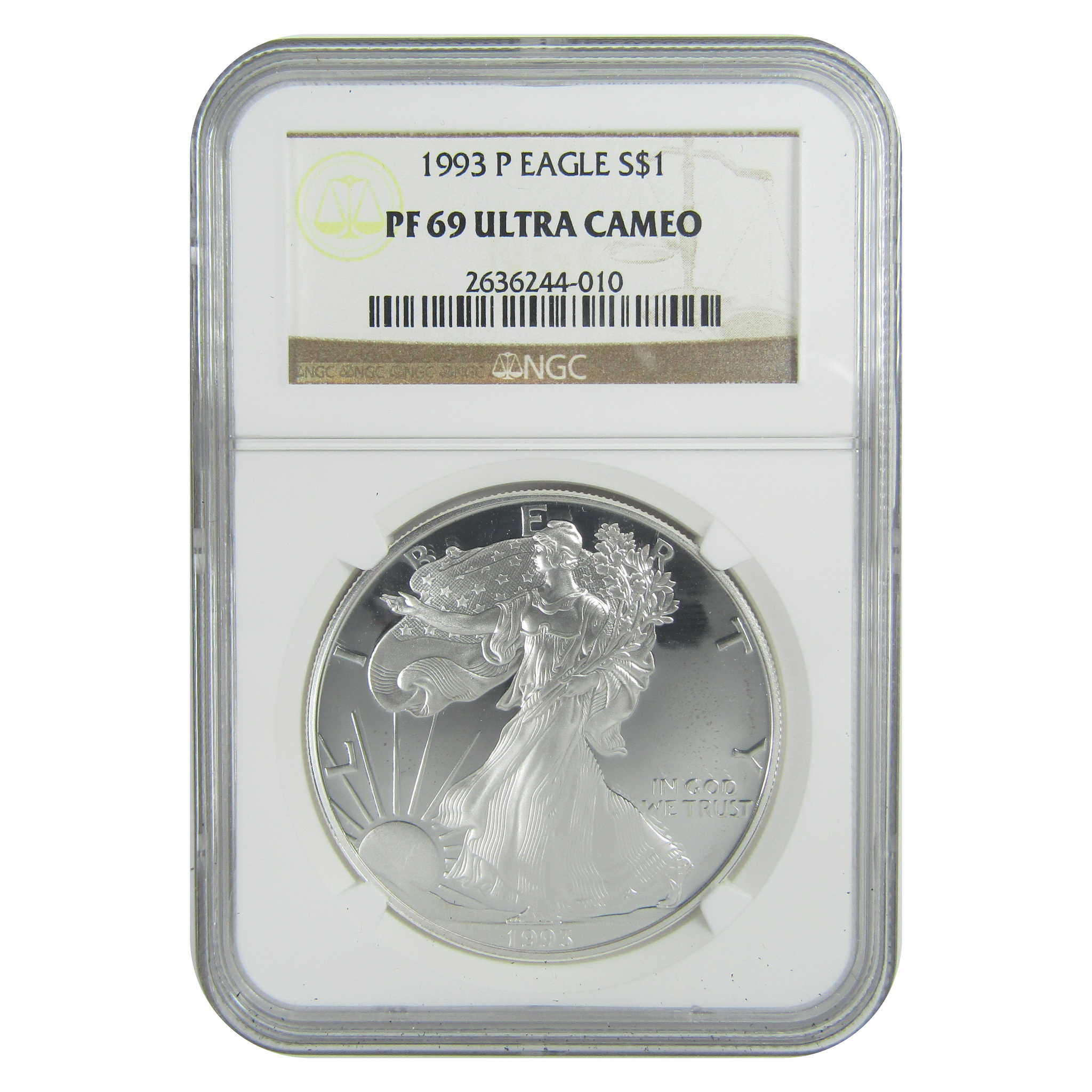 1993 P American Silver Eagle PF 69 UCAM NGC Proof $1 SKU:CPC9459