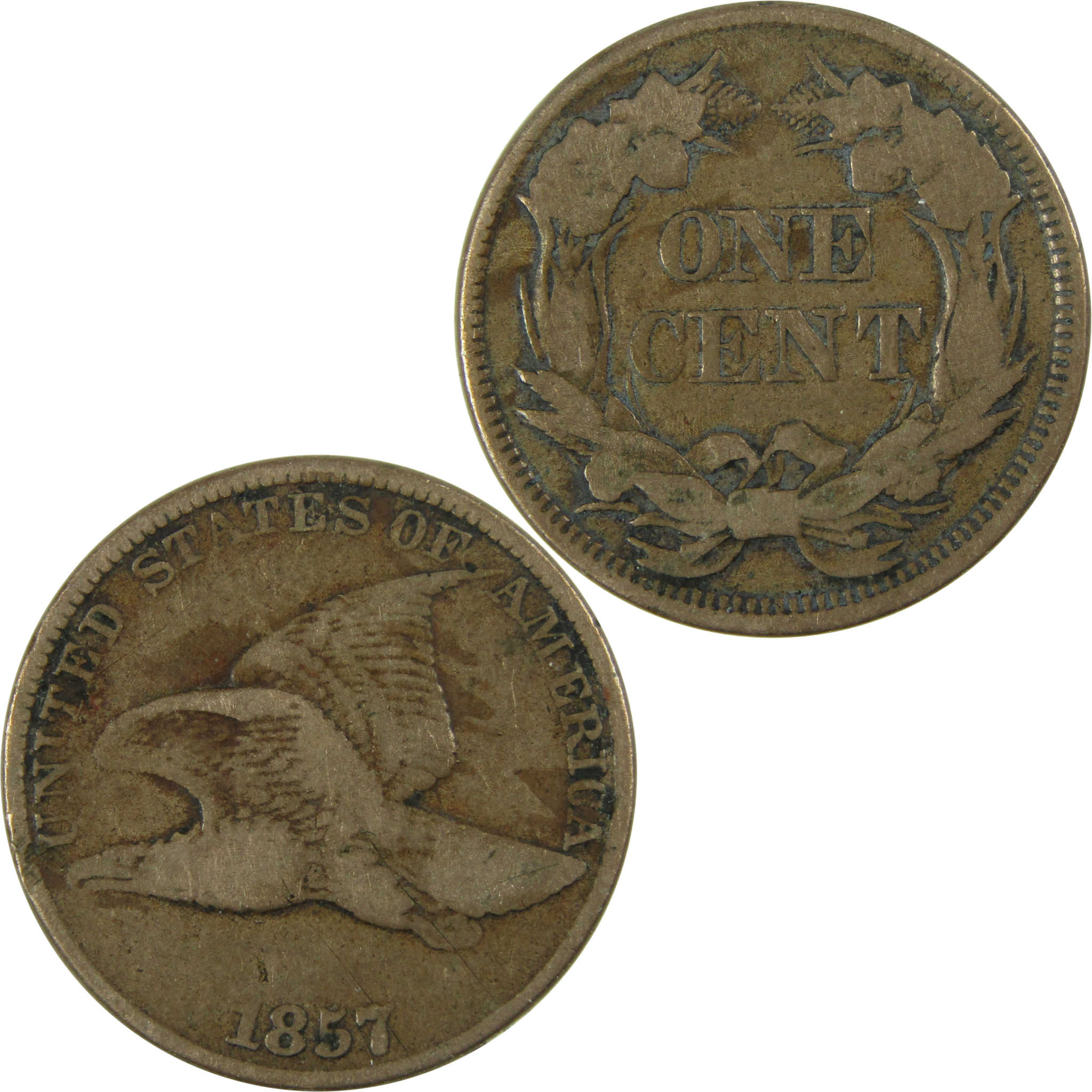 1857 Flying Eagle Cent VF Very Fine Penny 1c Coin SKU:I27250