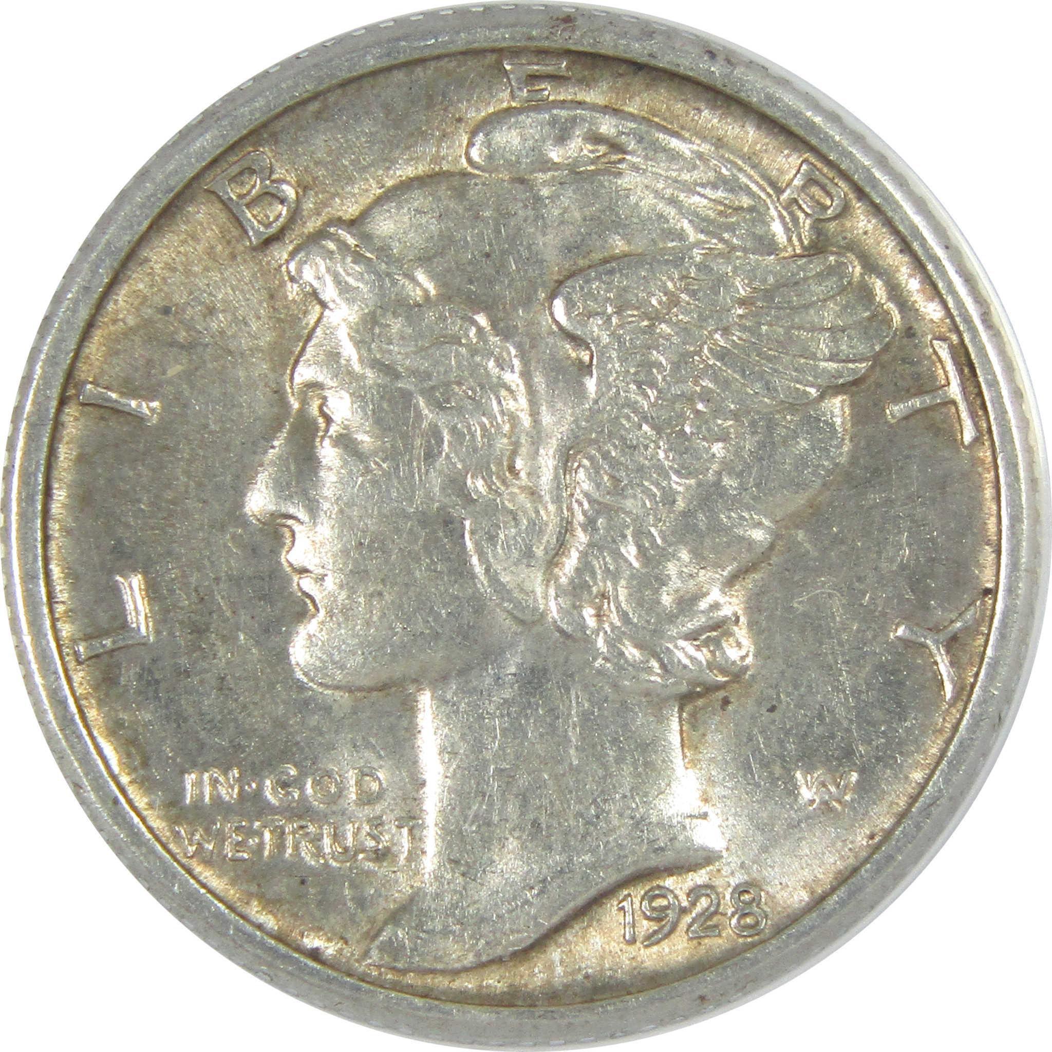 1928 Mercury Dime AU 58 ANACS Silver 10c Coin SKU:I16312