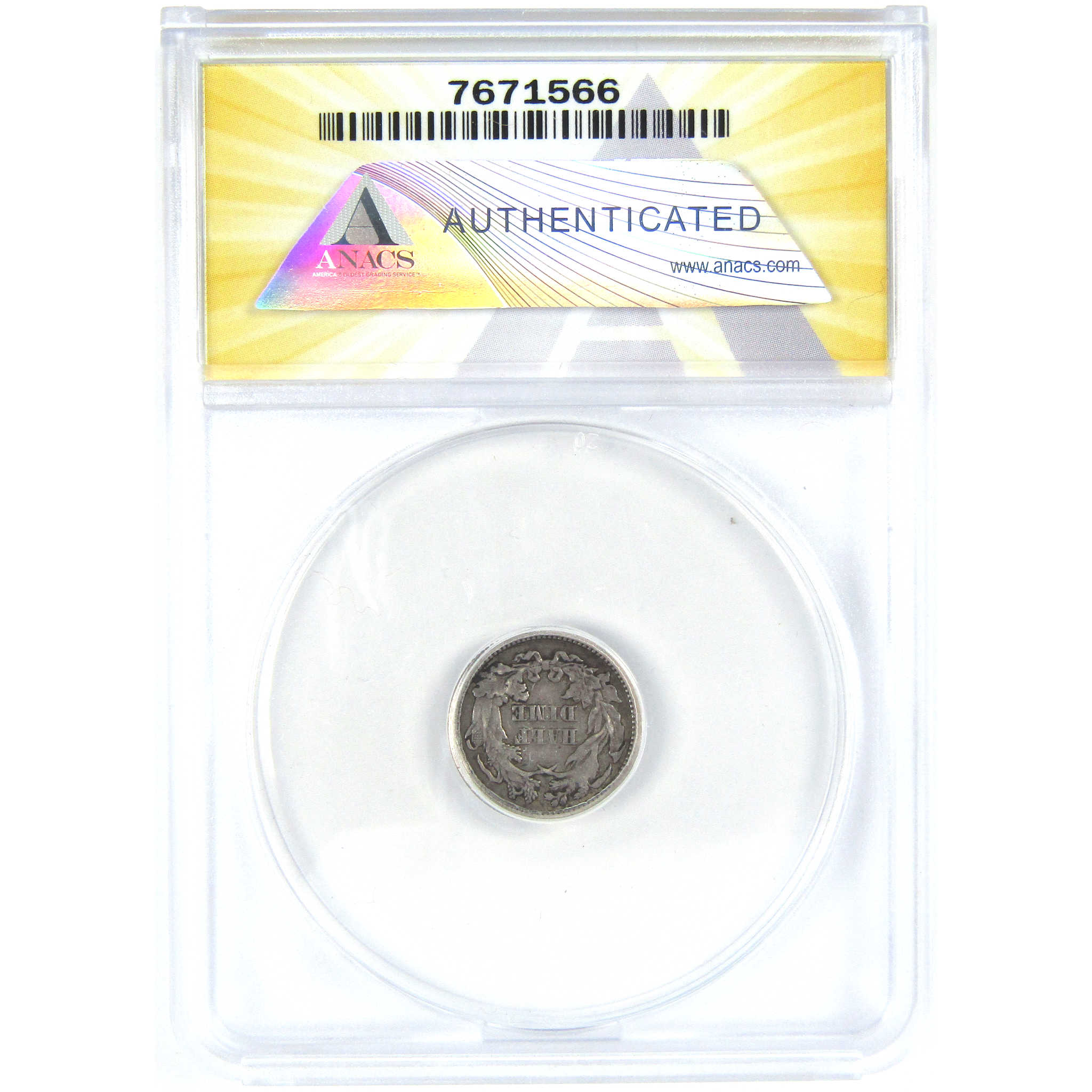 1872 Seated Liberty Half Dime F 12 ANACS Silver 5c Coin SKU:I16277