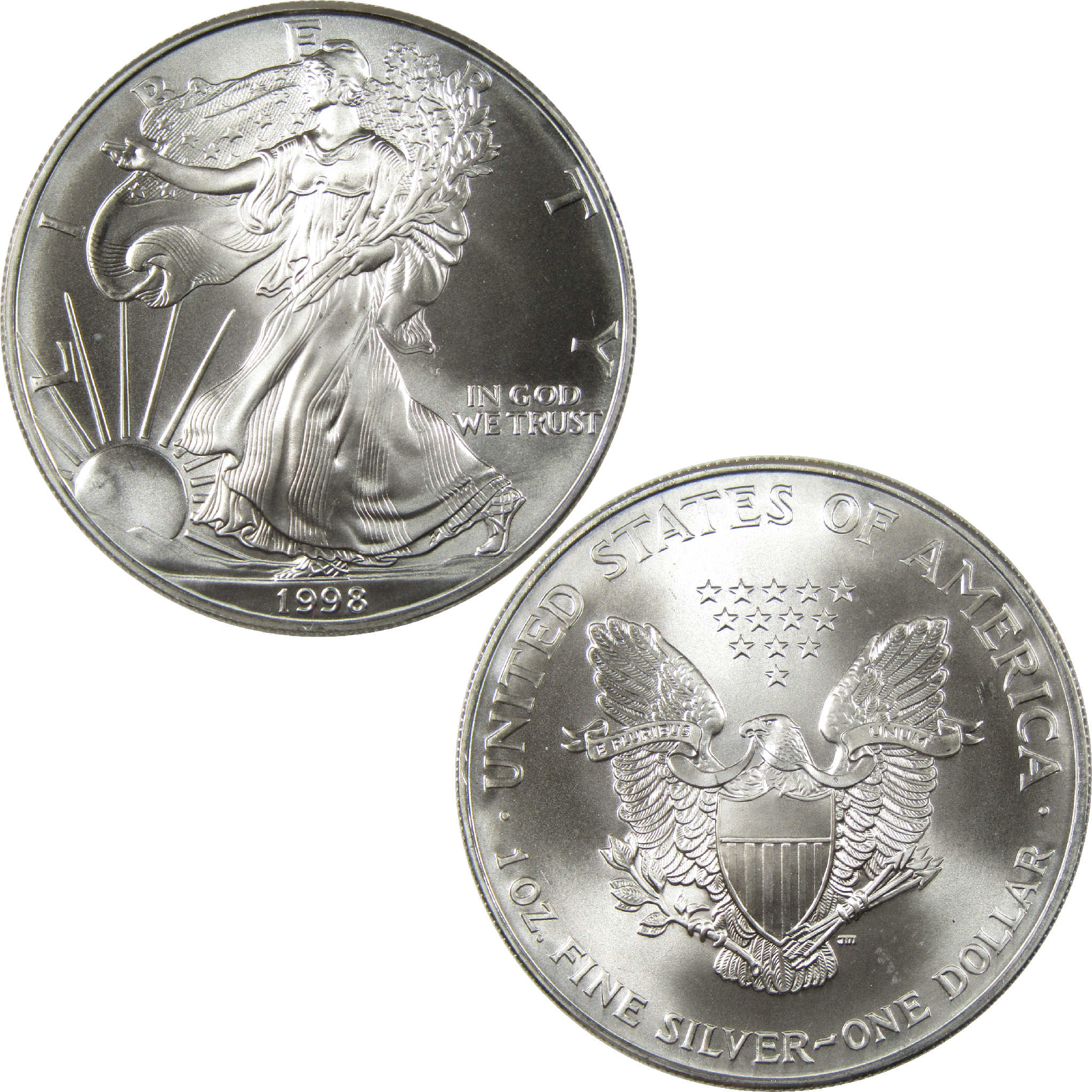 1998 American Eagle BU Brilliant Uncirculated 1 oz .999 Silver $1 Coin