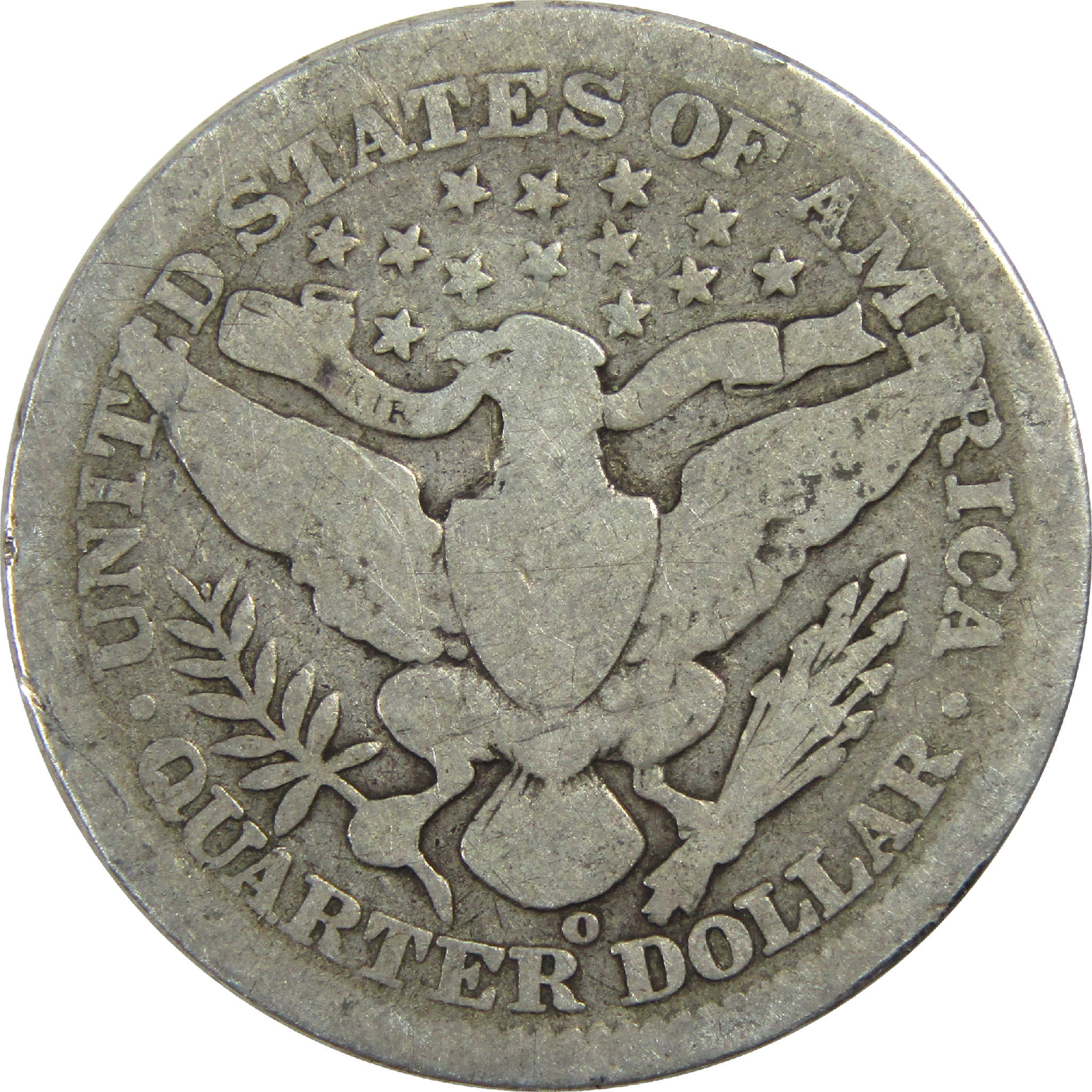1907 O Barber Quarter G Good Silver 25c Coin SKU:I13175