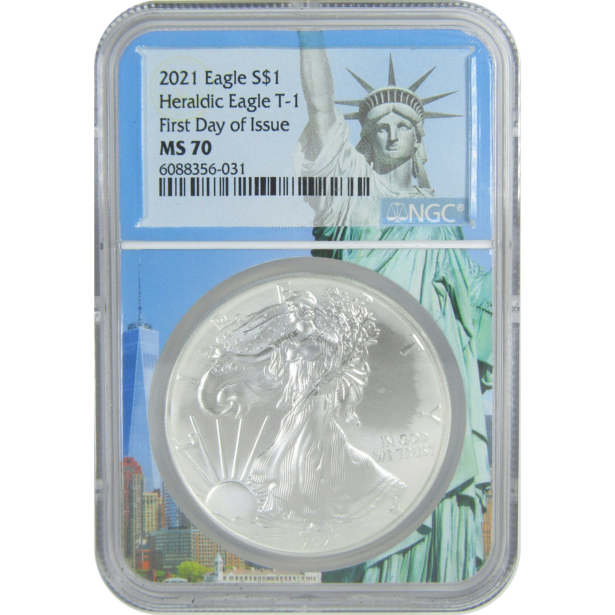 2021 Type 1 American Silver Eagle MS 70 NGC $1 First Day SKU:CPC9492