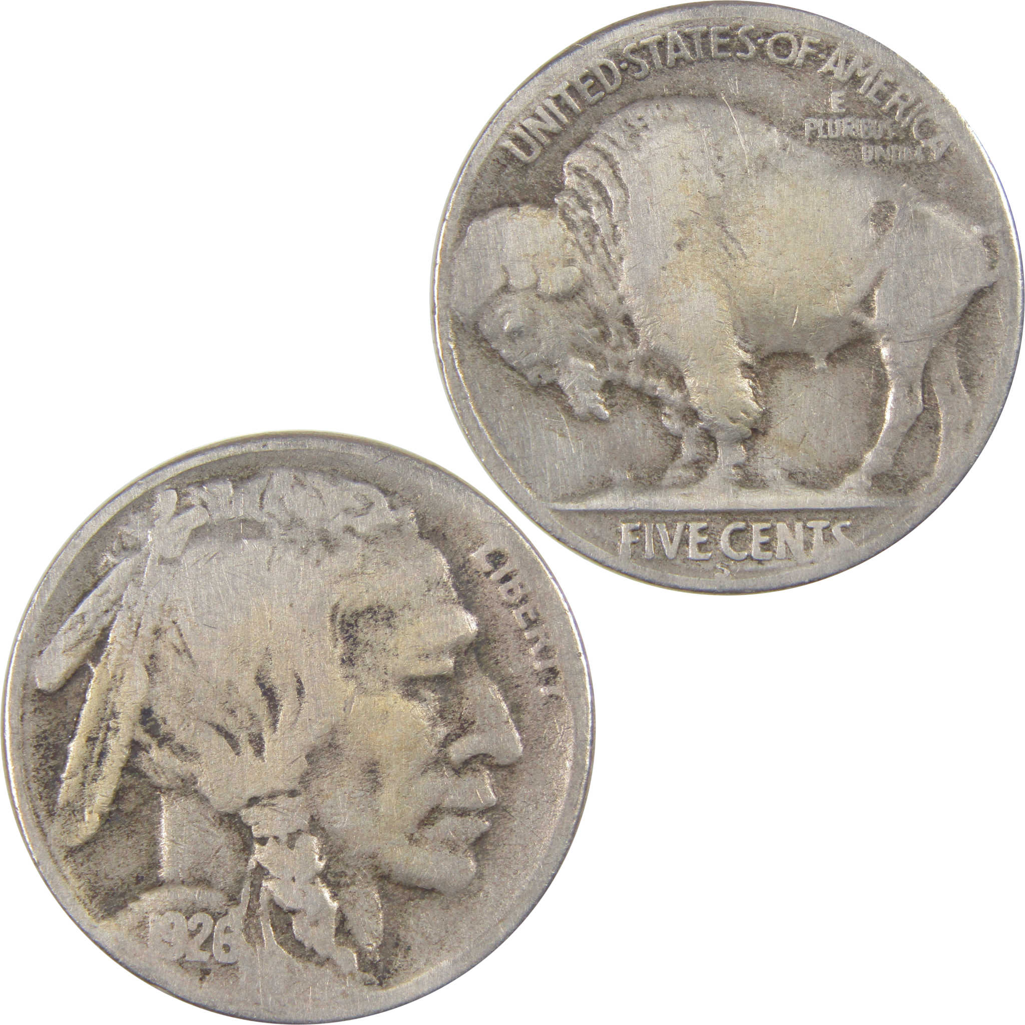 1926 S Indian Head Buffalo Nickel VG Very Good 5c Coin SKU:I16797