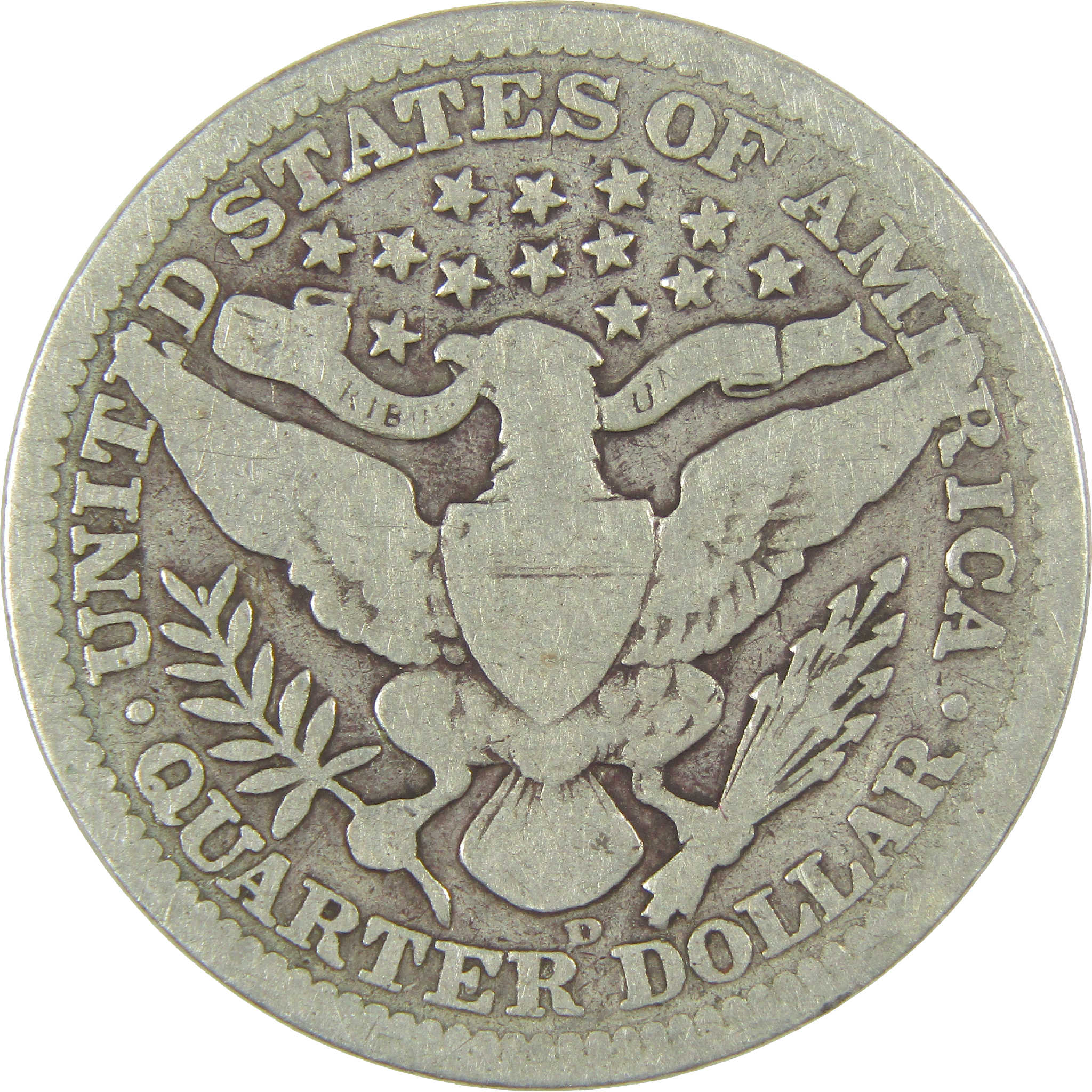 1908 D Barber Quarter G Good Silver 25c Coin