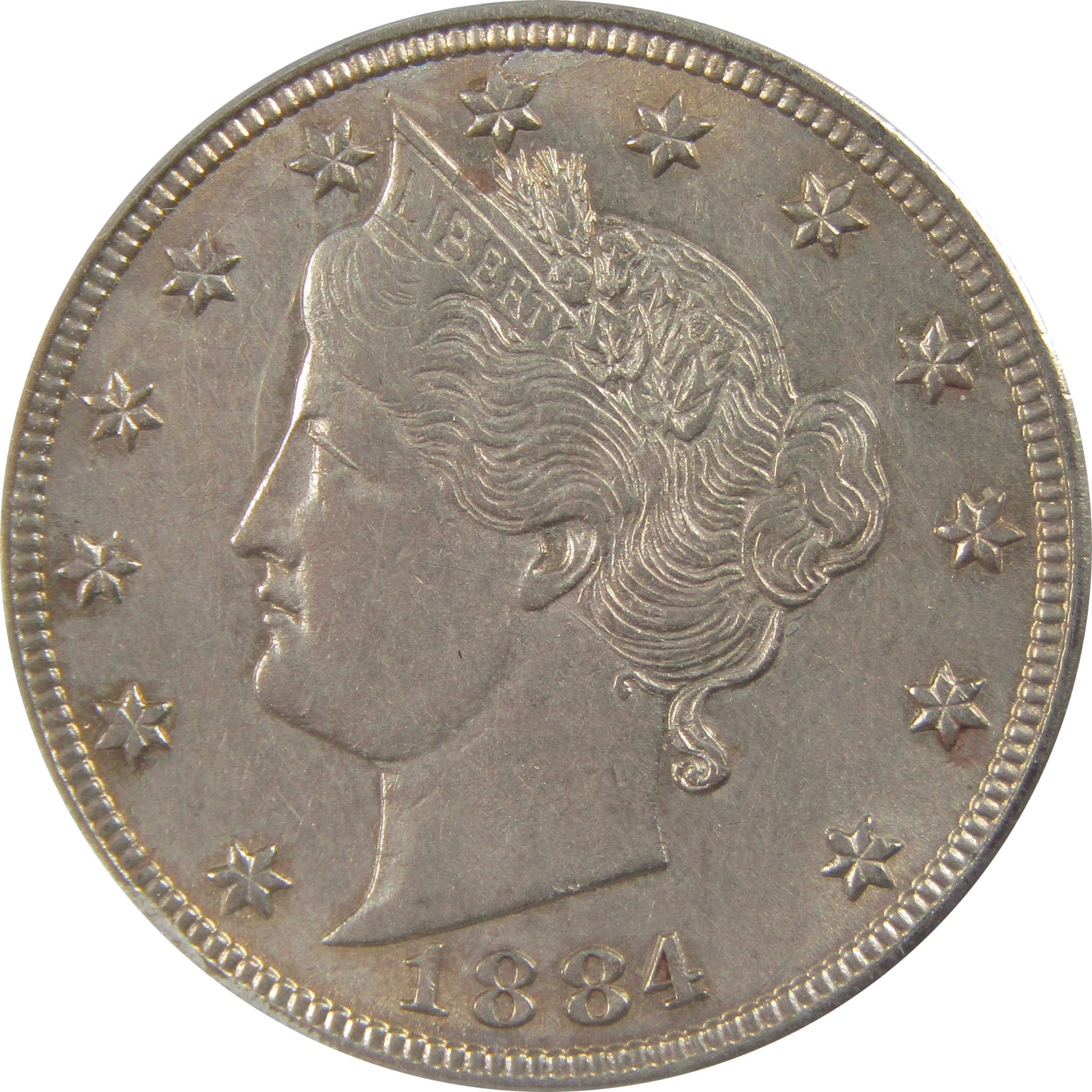 1884 Liberty Head V Nickel AU 55 Details ANACS 5c Coin SKU:I22318